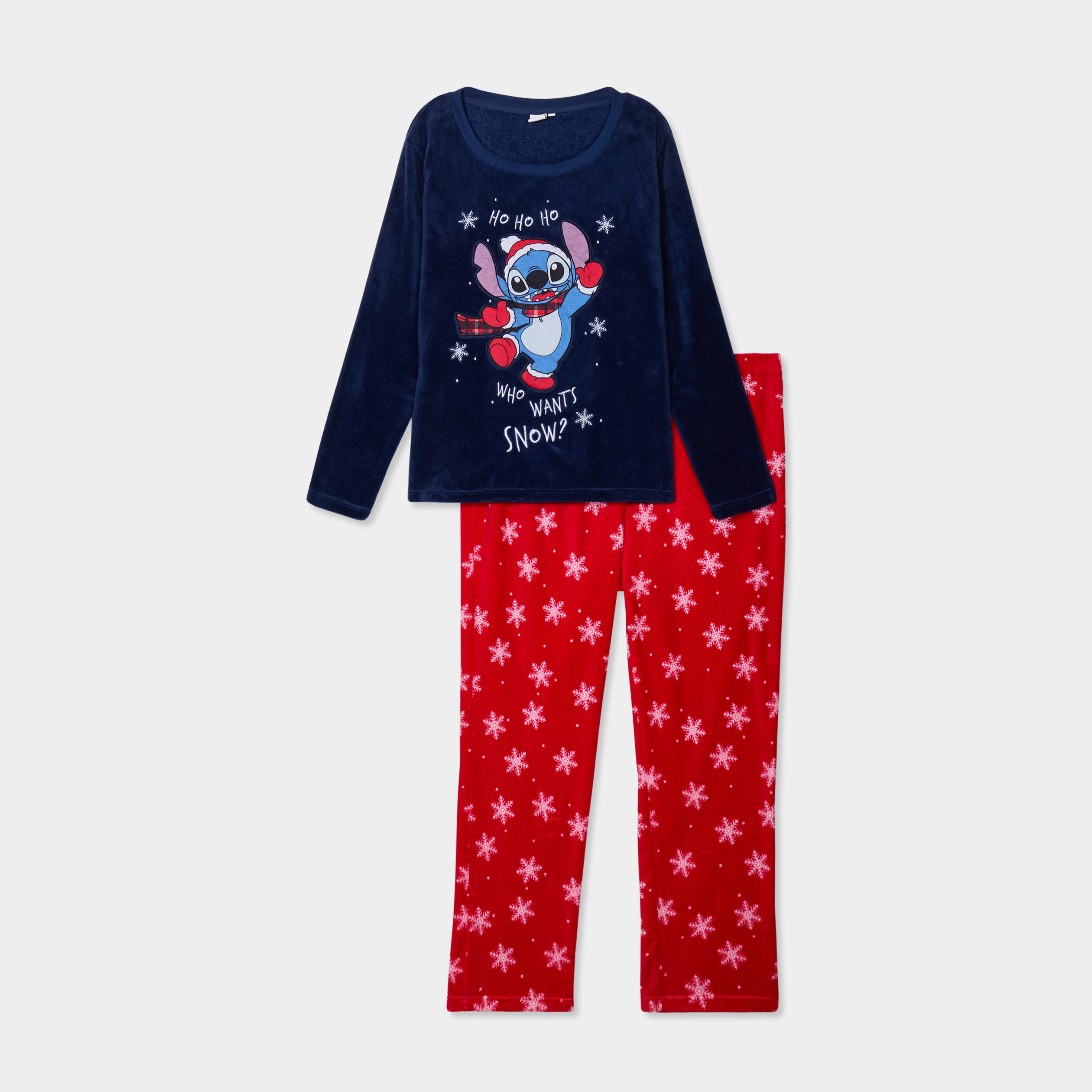 Ensemble pyjama velours Noël Stitch bleu marine femme grande