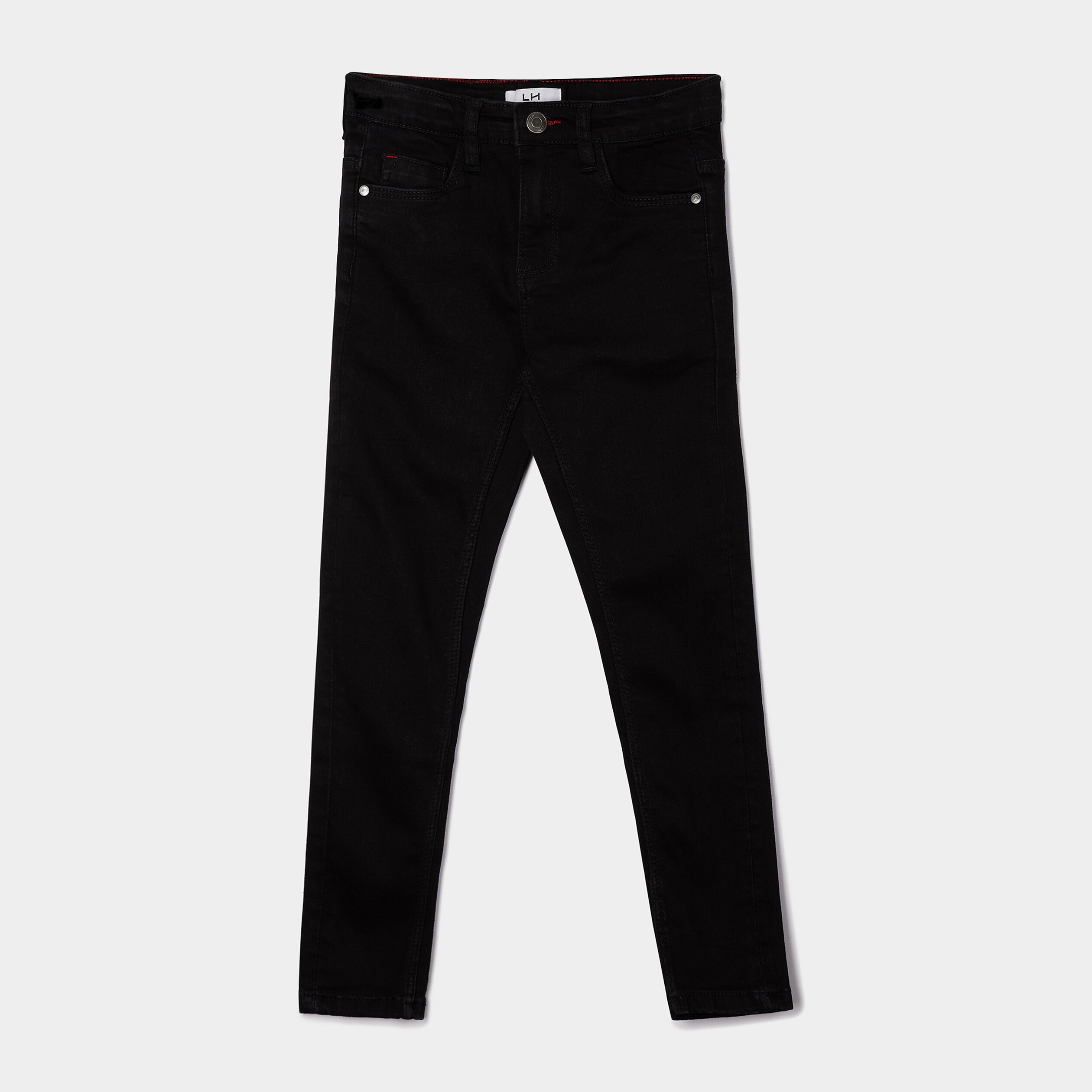 jeans skinny taille ajustable effet use noir garcon Jeans skinny taille ajustable effet usé noir garçon