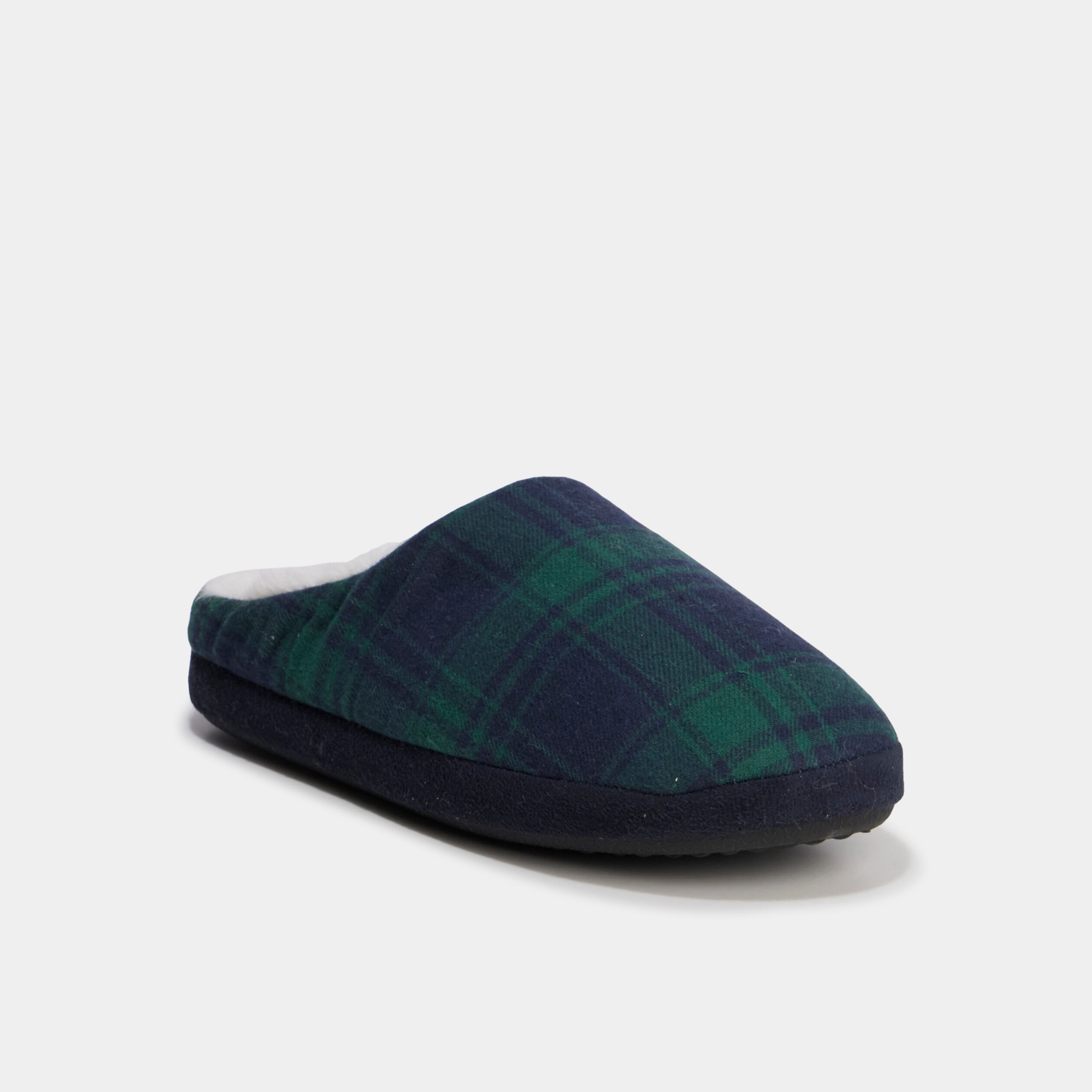 Chaussons mules fourr&eacute;s vert homme
