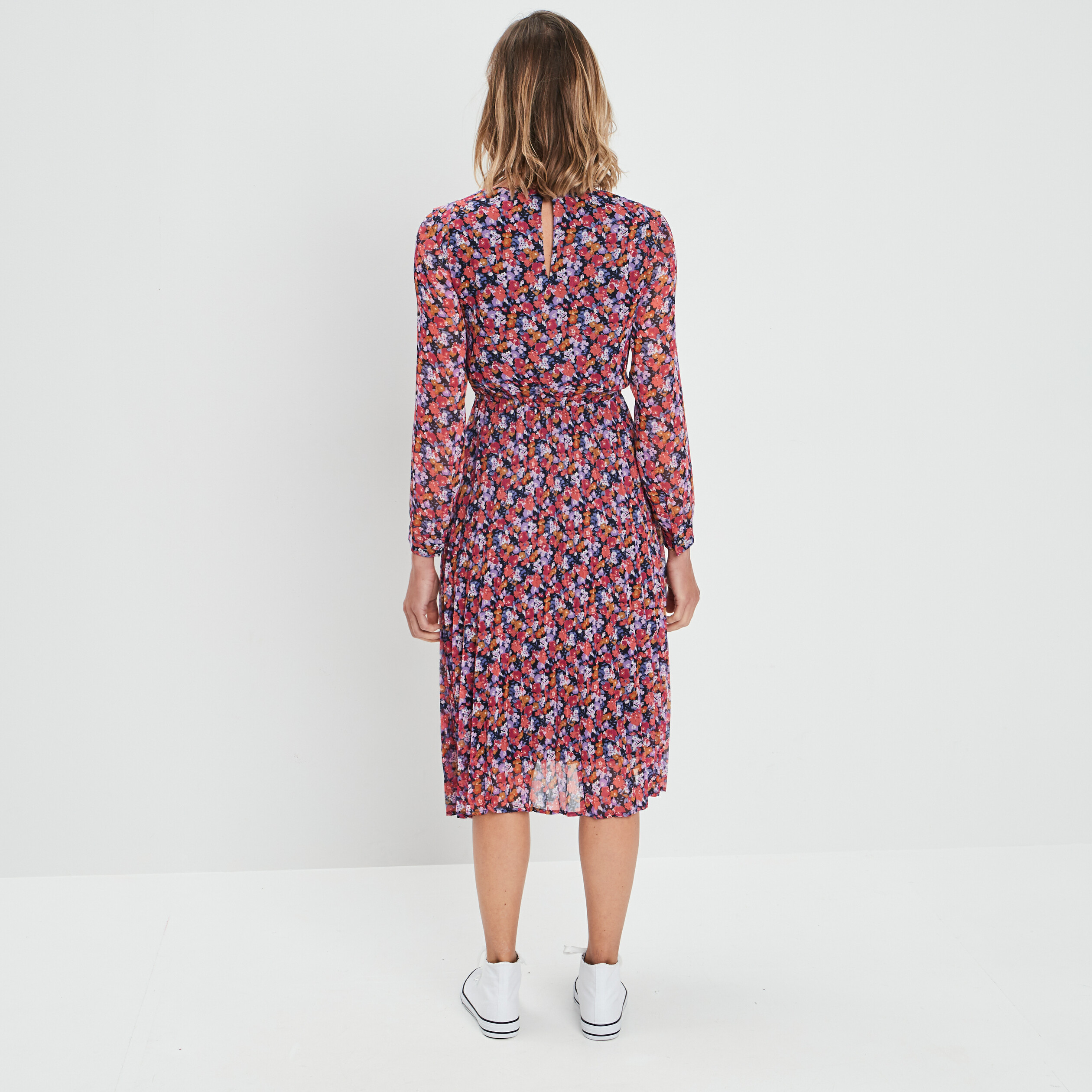 robe midi droite fluide bleu marine femme Robe midi droite fluide bleu marine femme