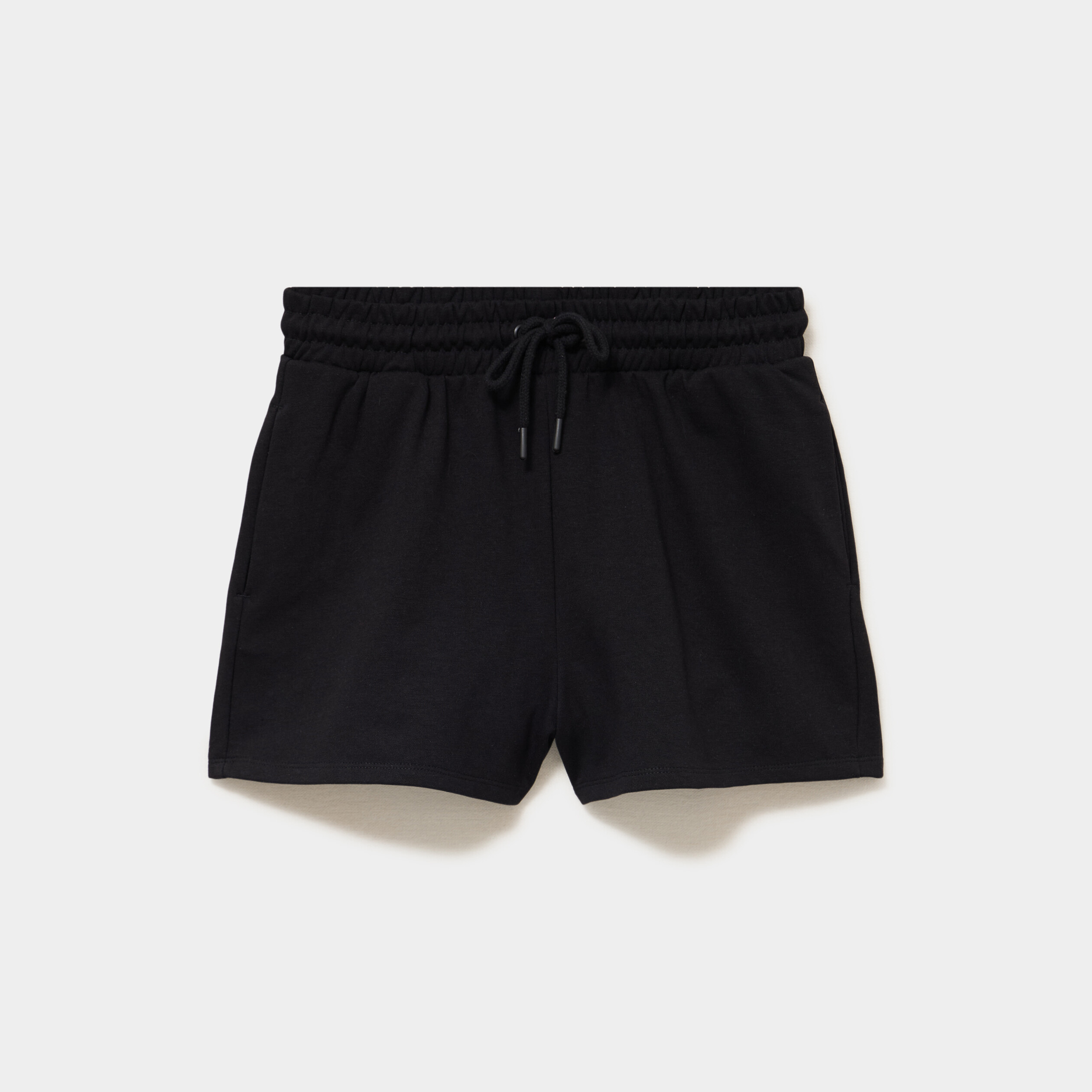 Short de jogging molletonn&eacute; ajust&eacute; noir femme