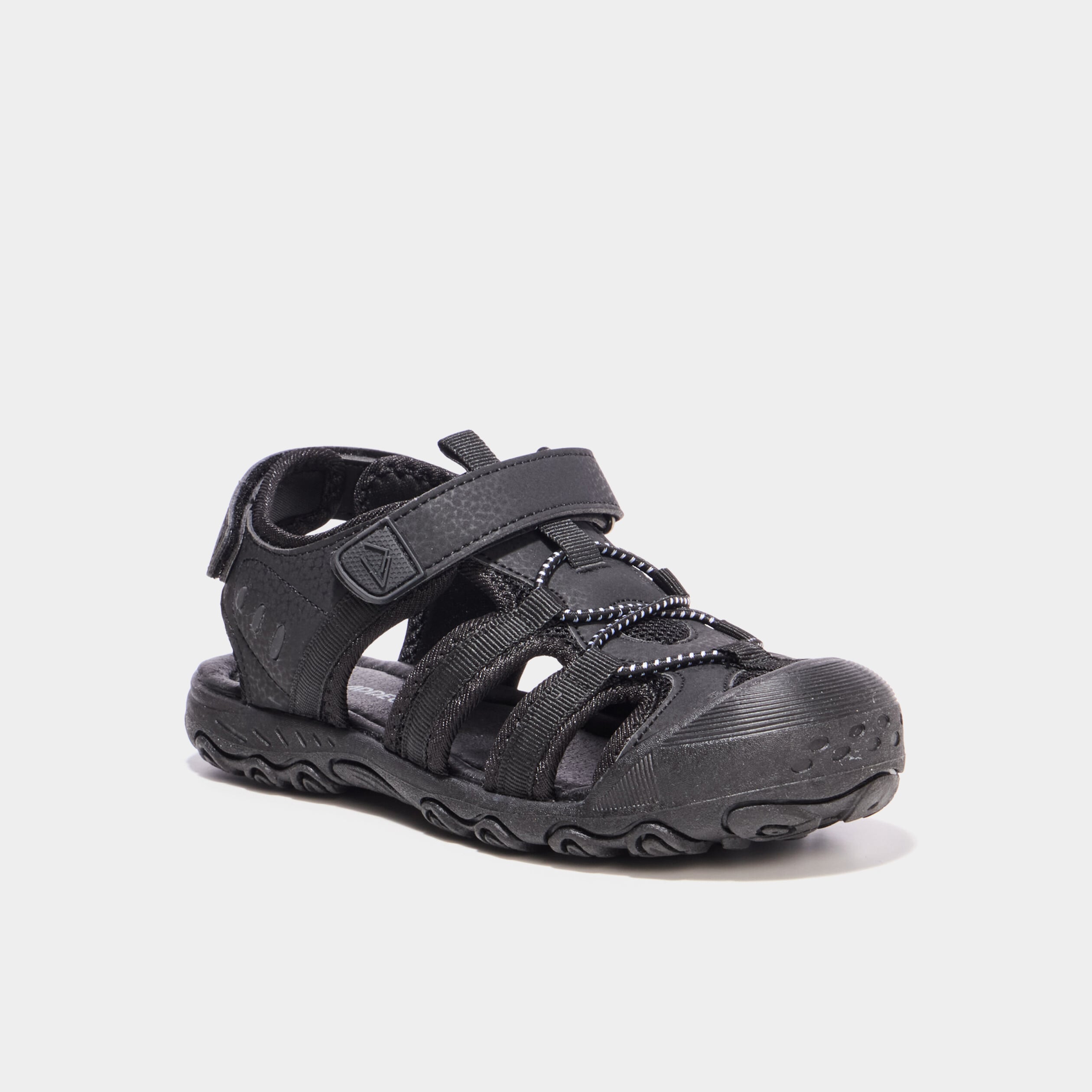 Sandales &agrave; bout renforc&eacute; avec scratchs noir gar&ccedil;on