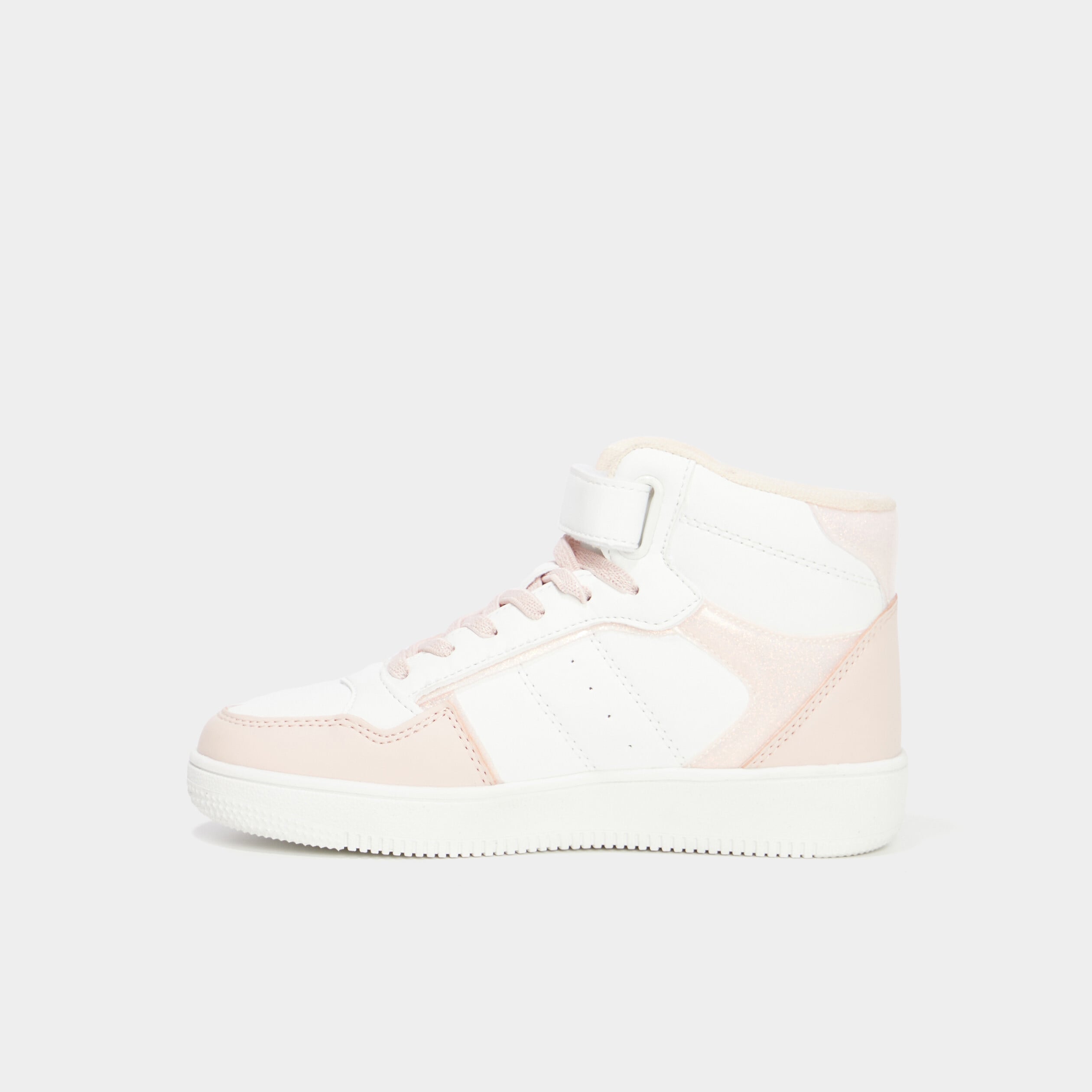 Baskets montantes &agrave; scratchs Iconic rose corail fille