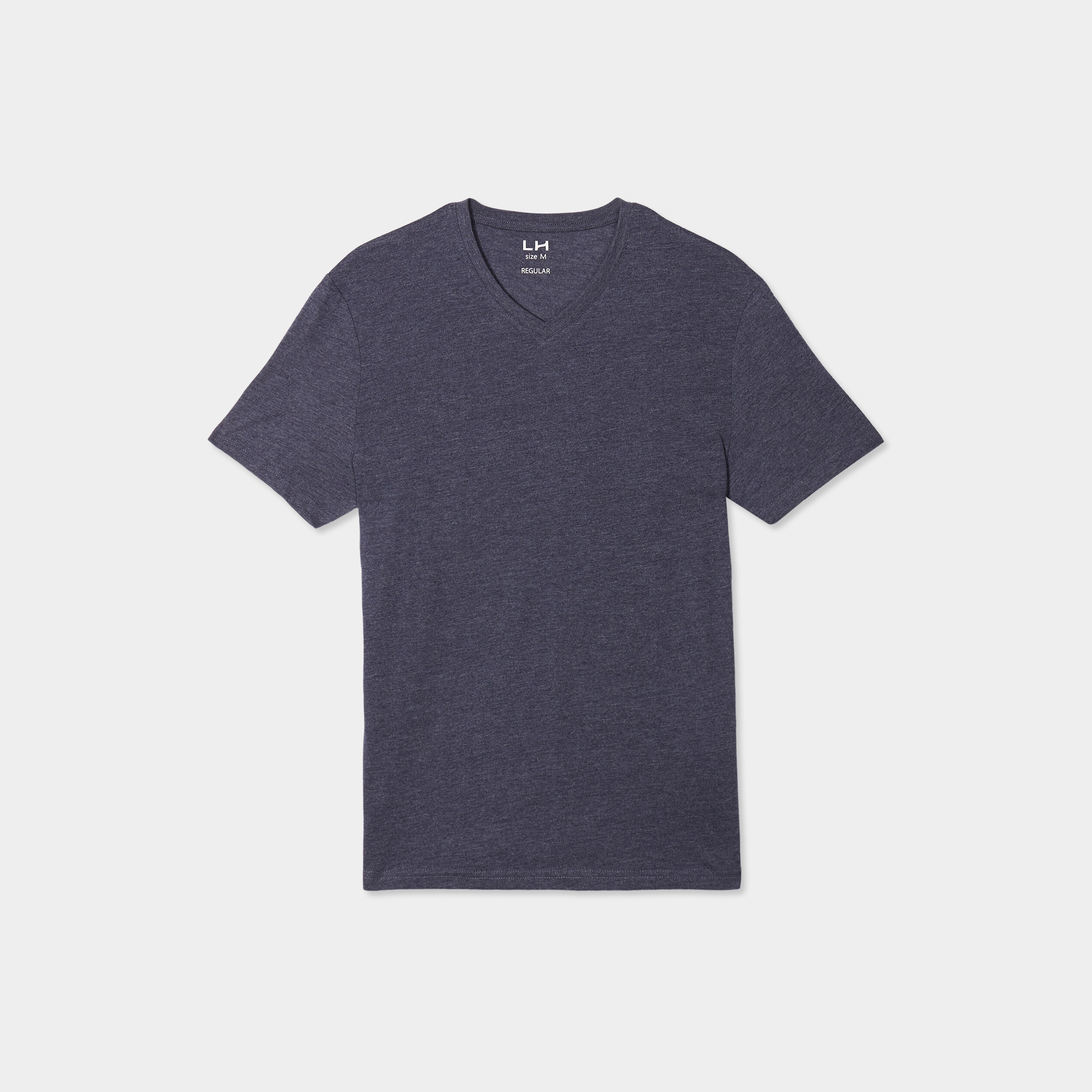 T-shirt droit col V bleu homme