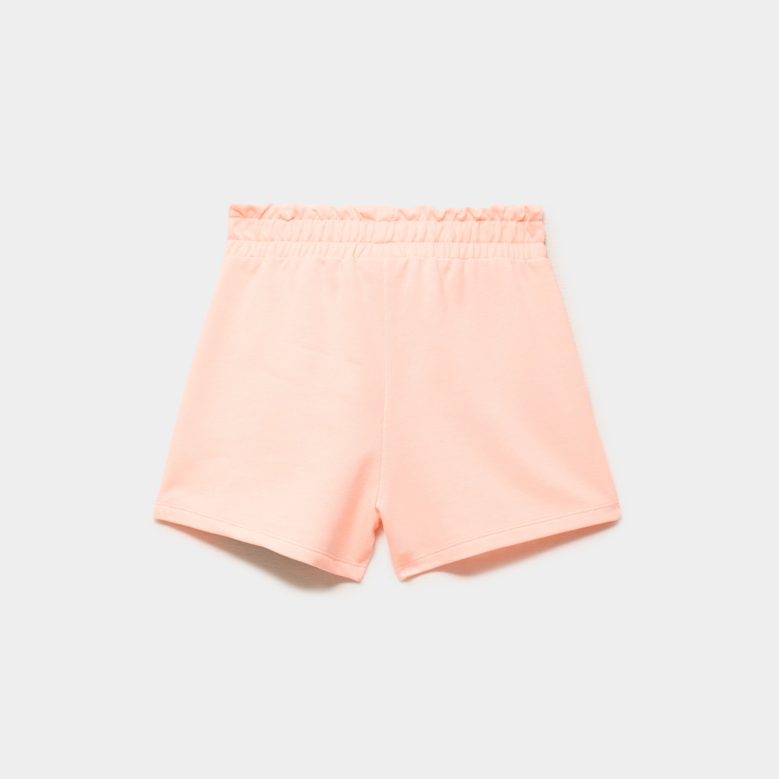 Short taille smock&eacute;e Vaiana et Ariel orange fluo fille
