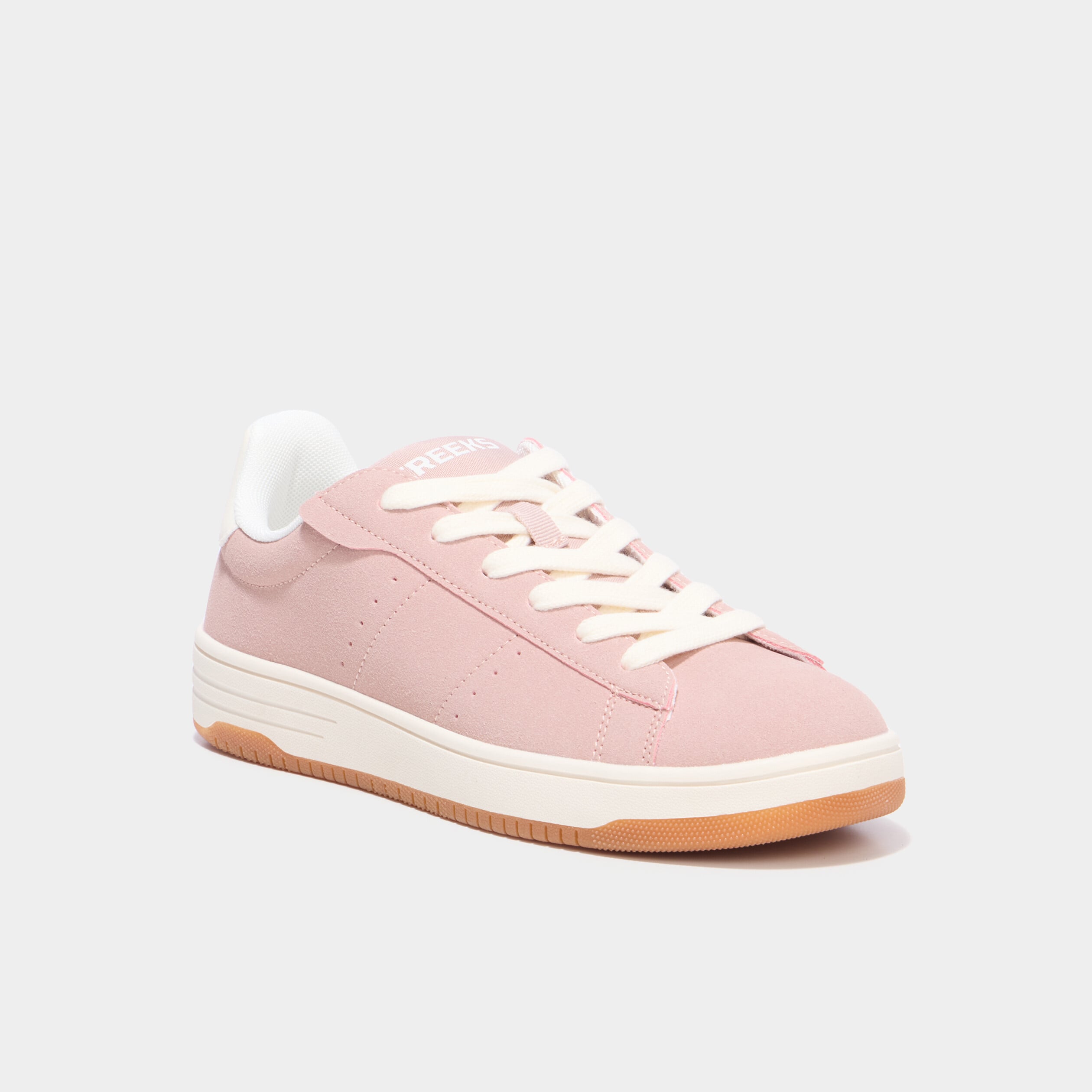 Tennis basses &agrave; lacets rose femme