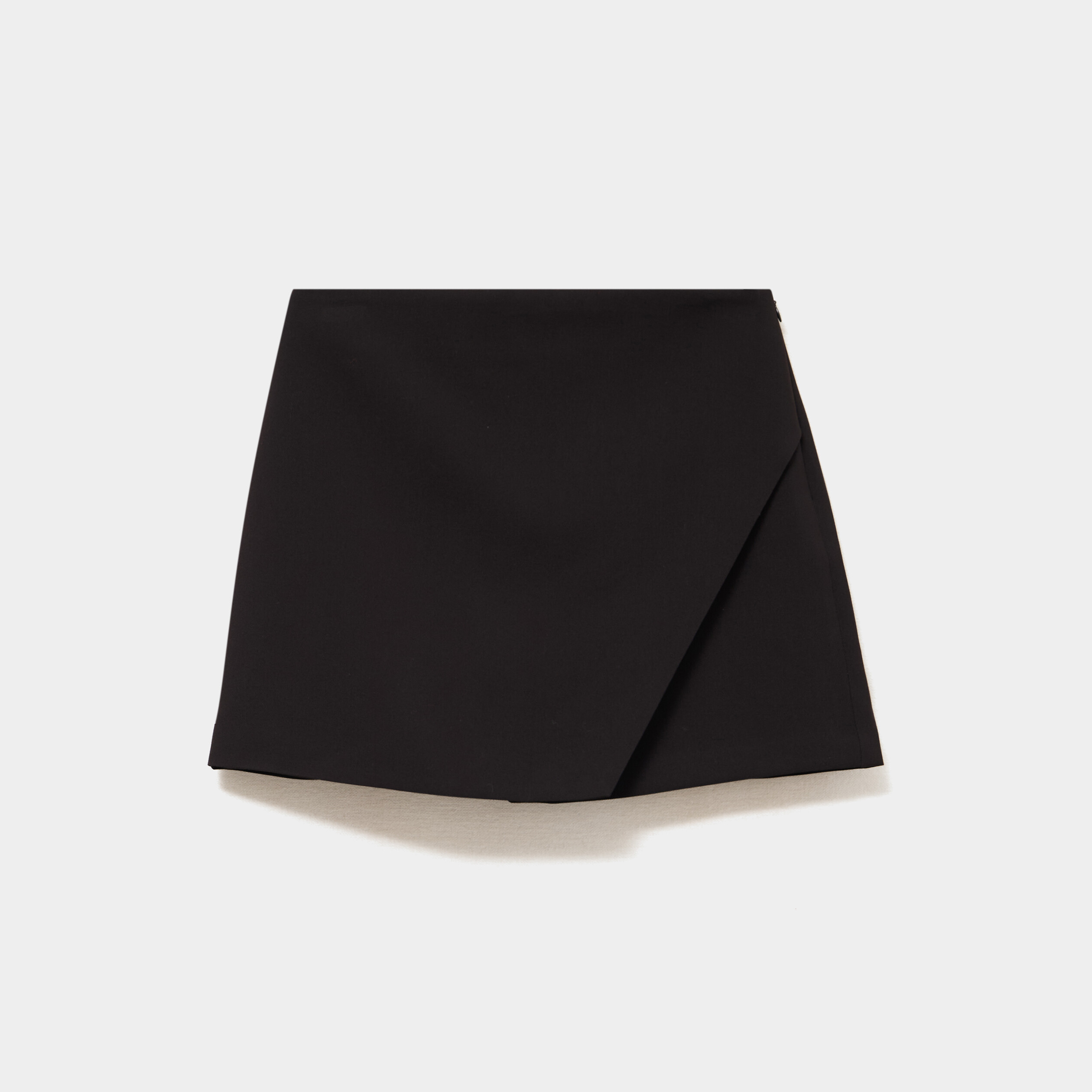 Jupe-short portefeuille courte noir femme