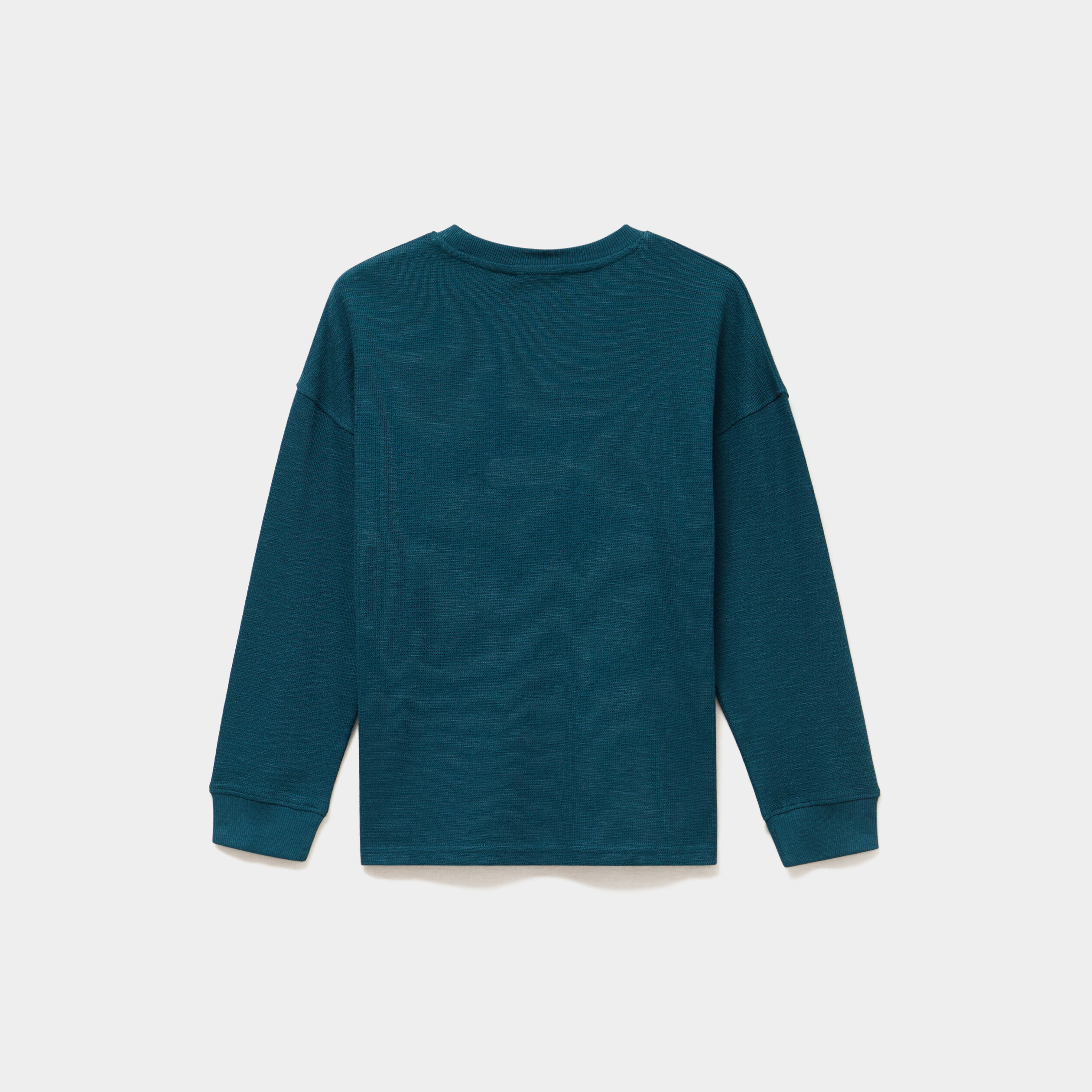 T-shirt manches longues avec logo bleu canard gar&ccedil;on