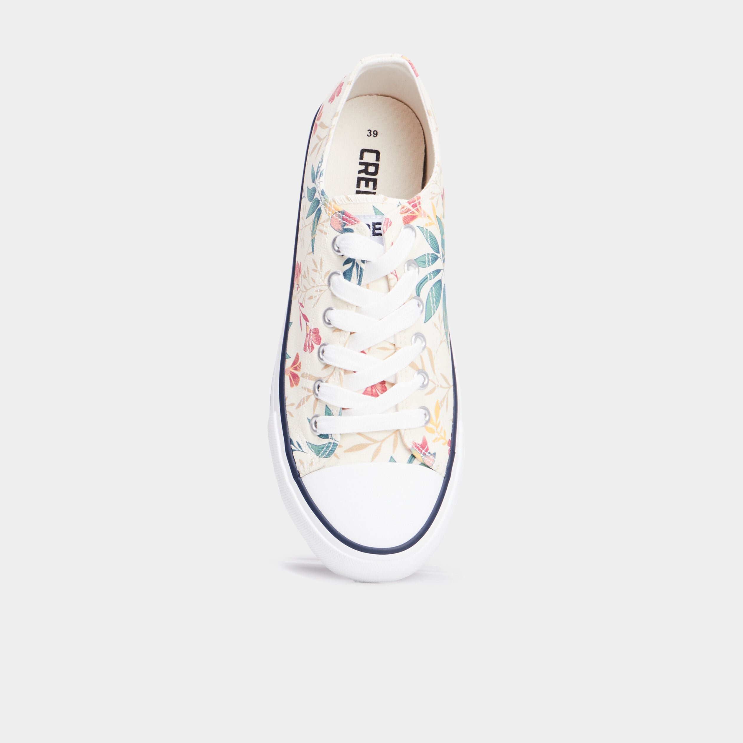 Tennis basses en toile &agrave; lacets multicolore femme