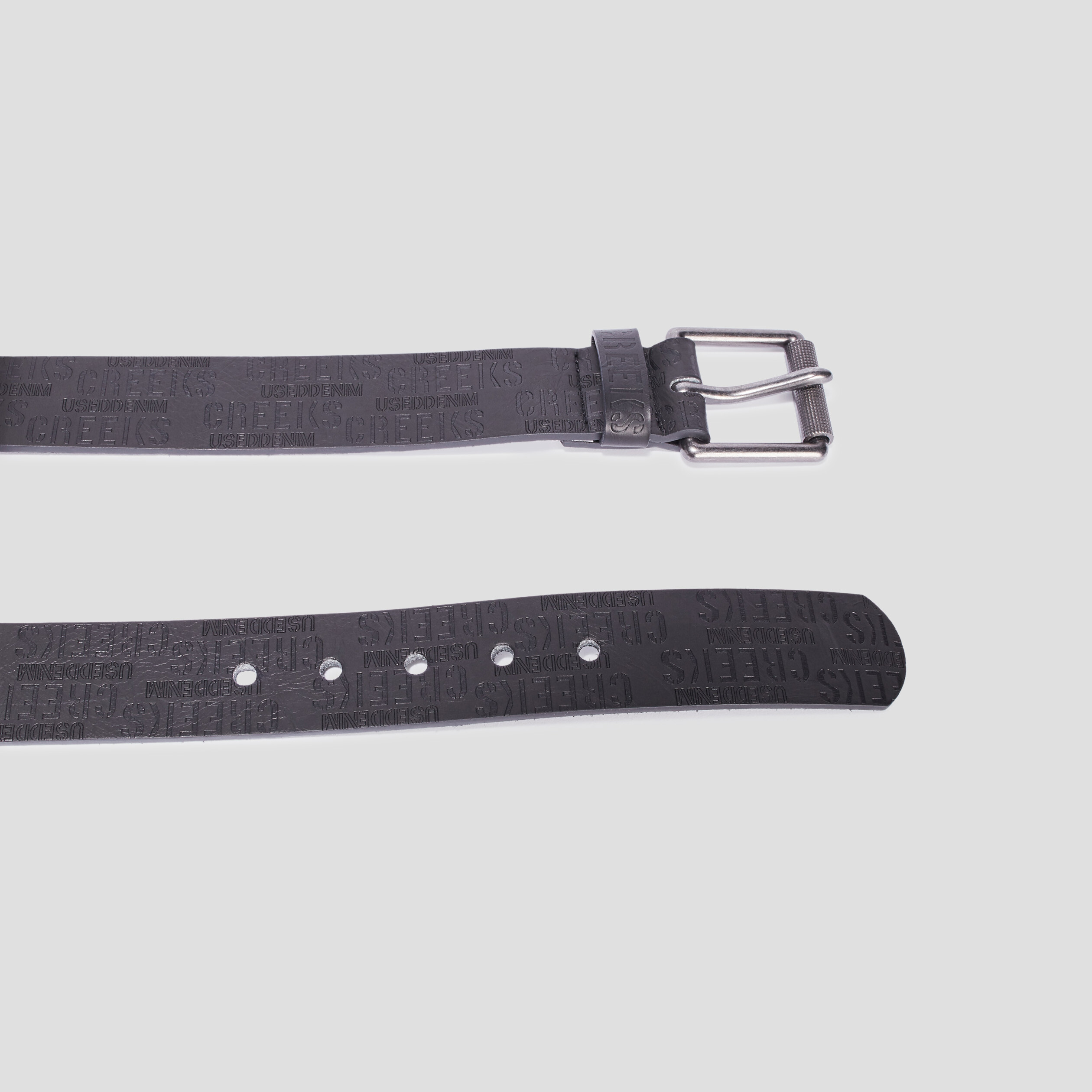 Ceinture emboss&eacute;e noir homme