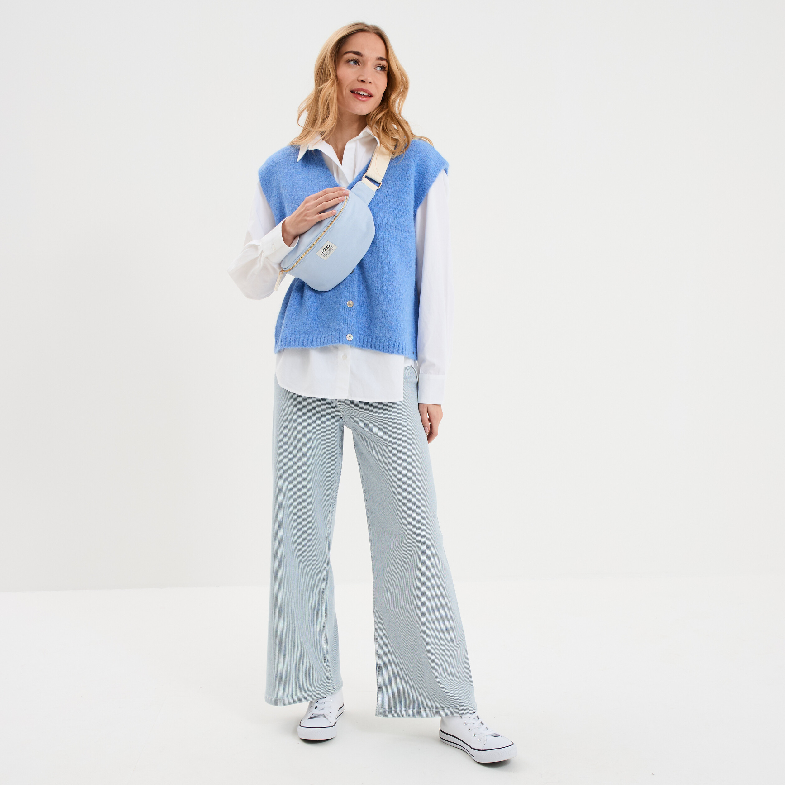 Haut Blanc Femme Dash - Taille 14, Viscose, Encolure En Y, Manches 3/4, Occasion Très Bon état