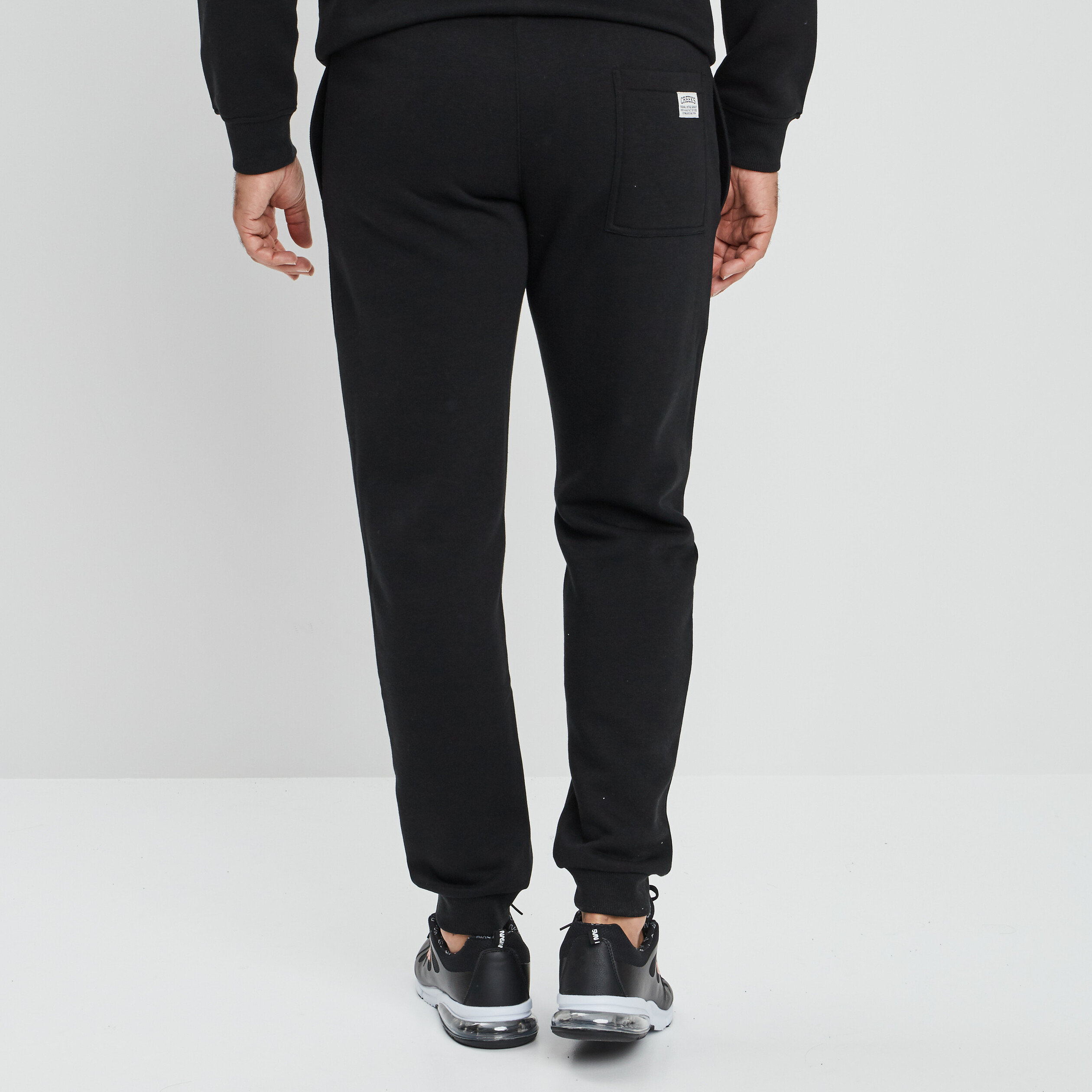 Pantalon jogging droit noir homme