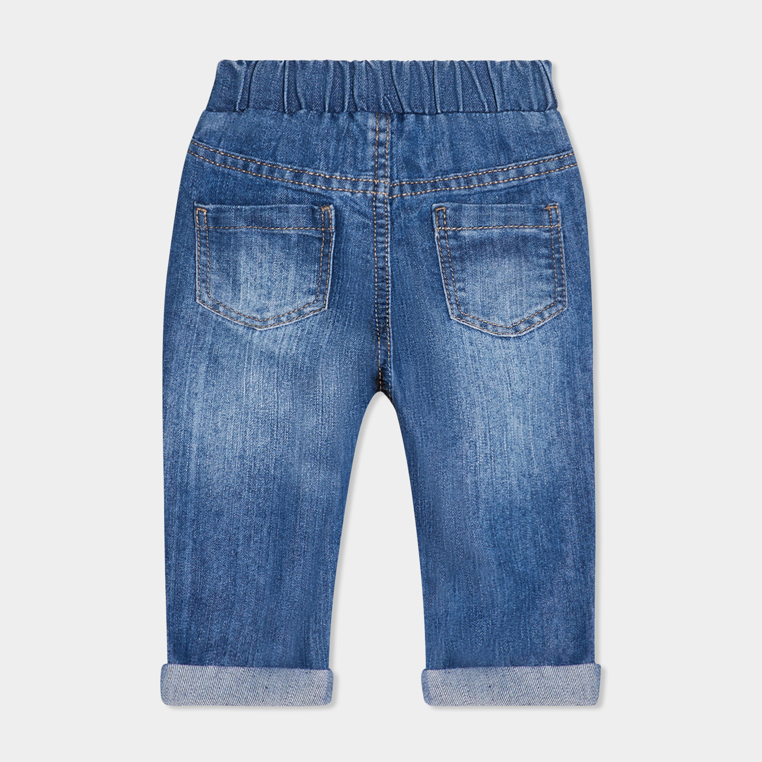 jeans regular taille elastiquee denim stone bebeg Jeans regular taille élastiquée denim stone bébé garçon