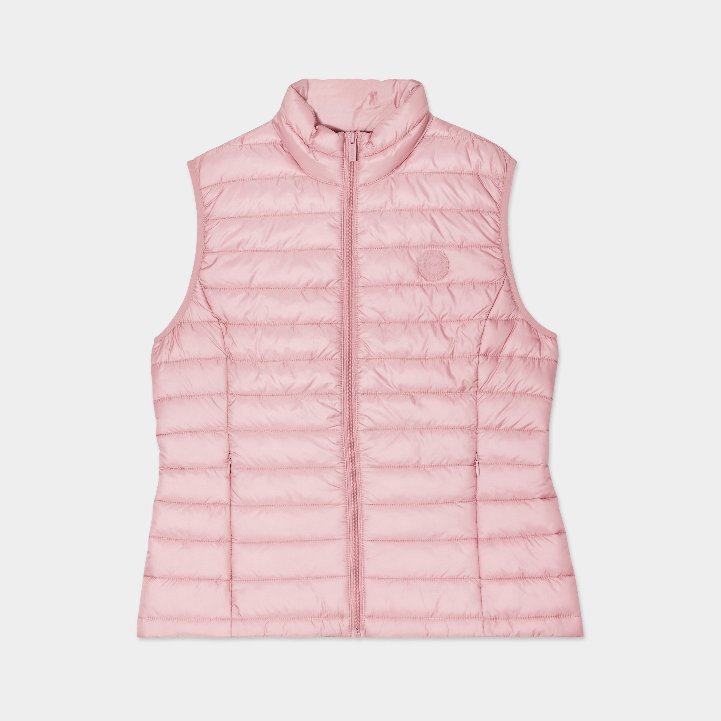 Doudoune legere droite sans manches mauve femme La Halle