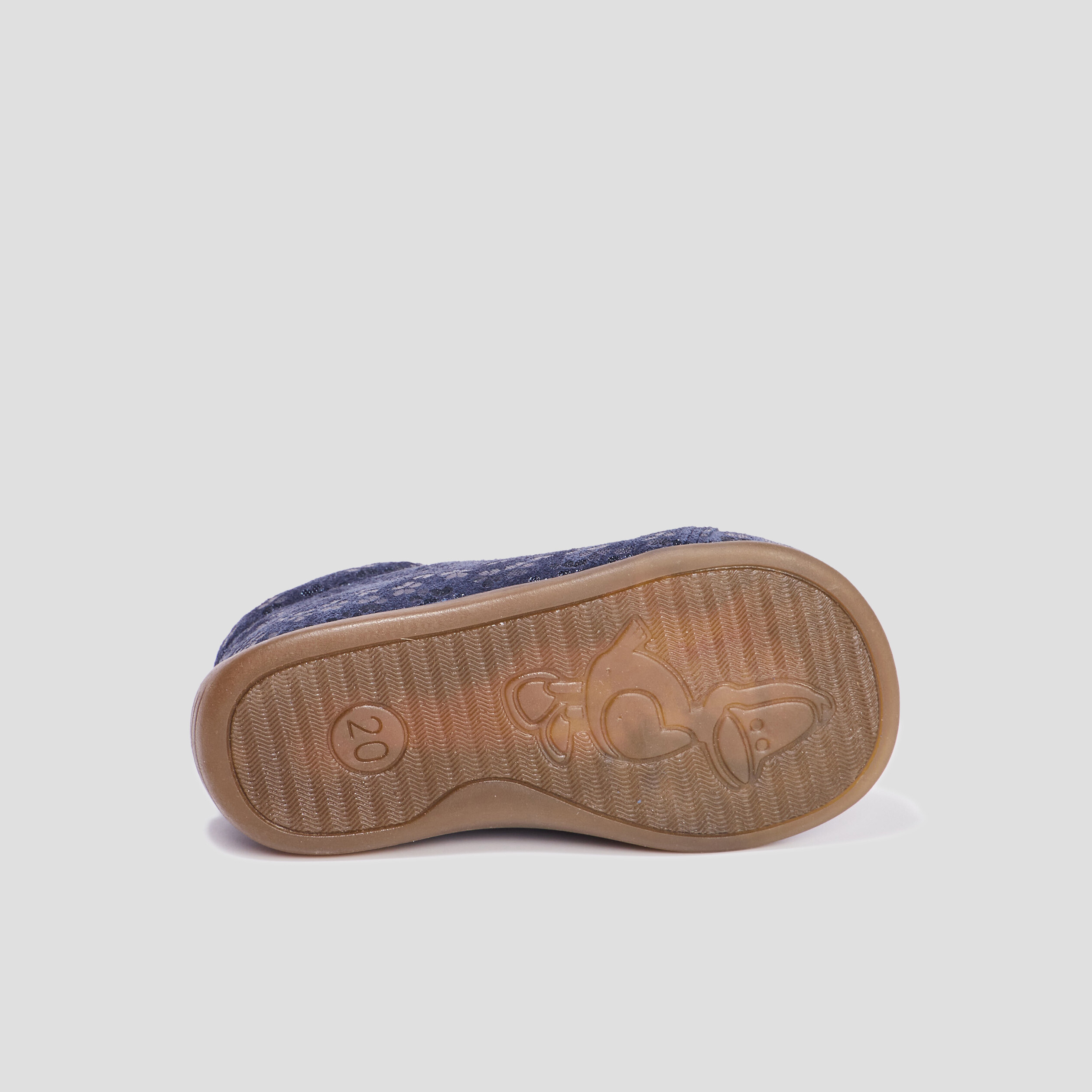 Bottillons à lacets en cuir bleu marine bébé fille