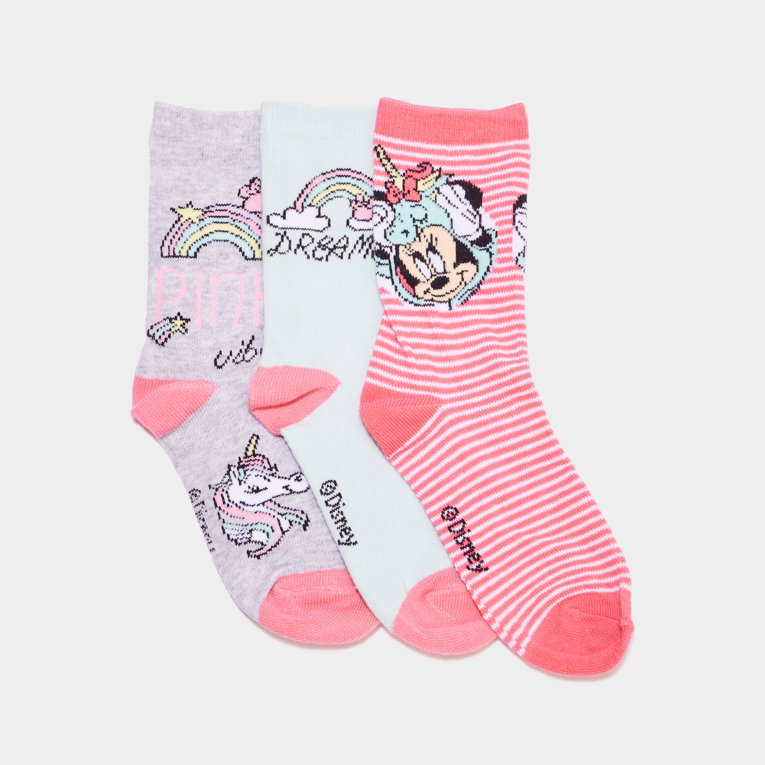 lot de 3 paires de chaussettes minnie bleu turquoise fille Lot de 3 paires de chaussettes Minnie bleu turquoise fille