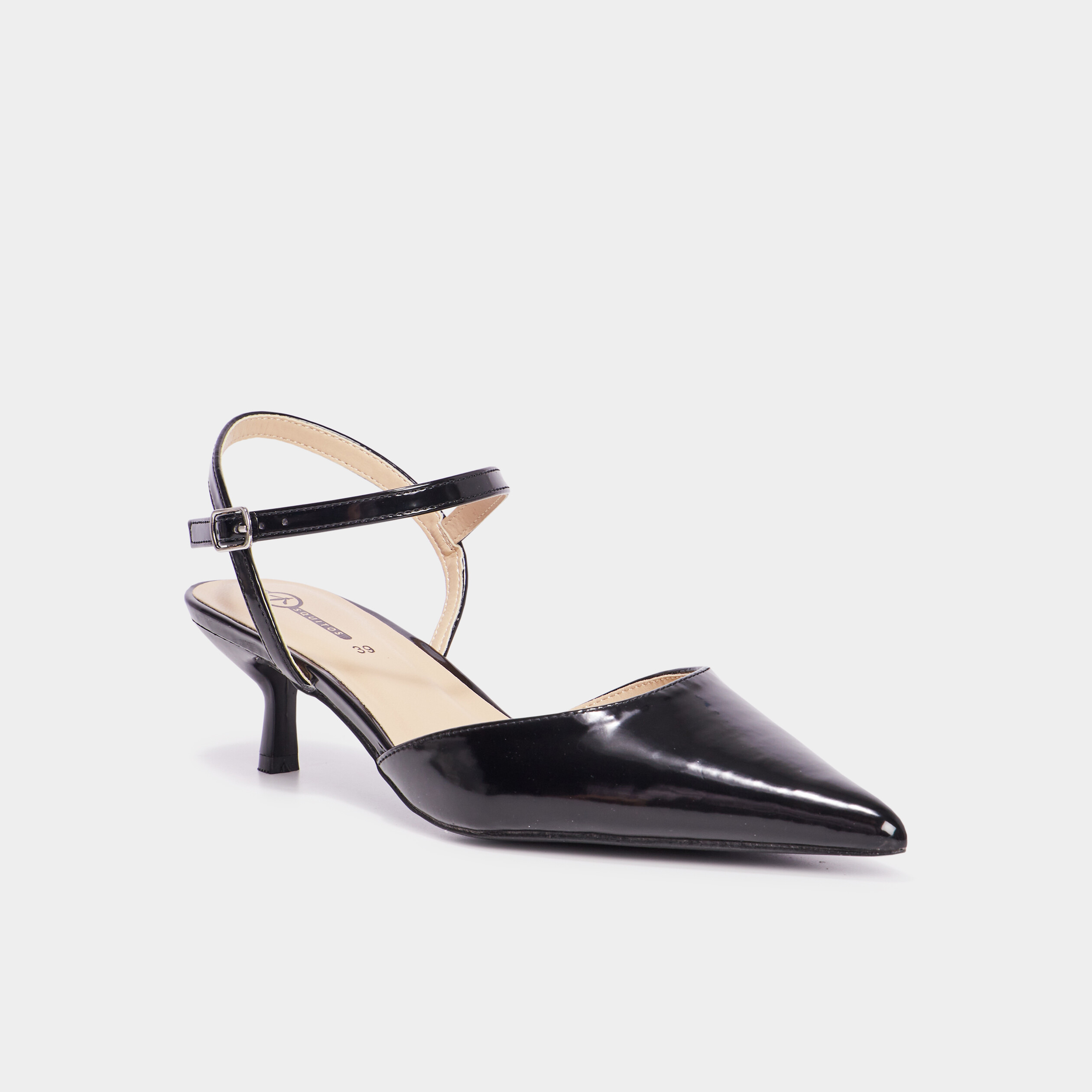 Escarpins vernis kitten heels noir femme
