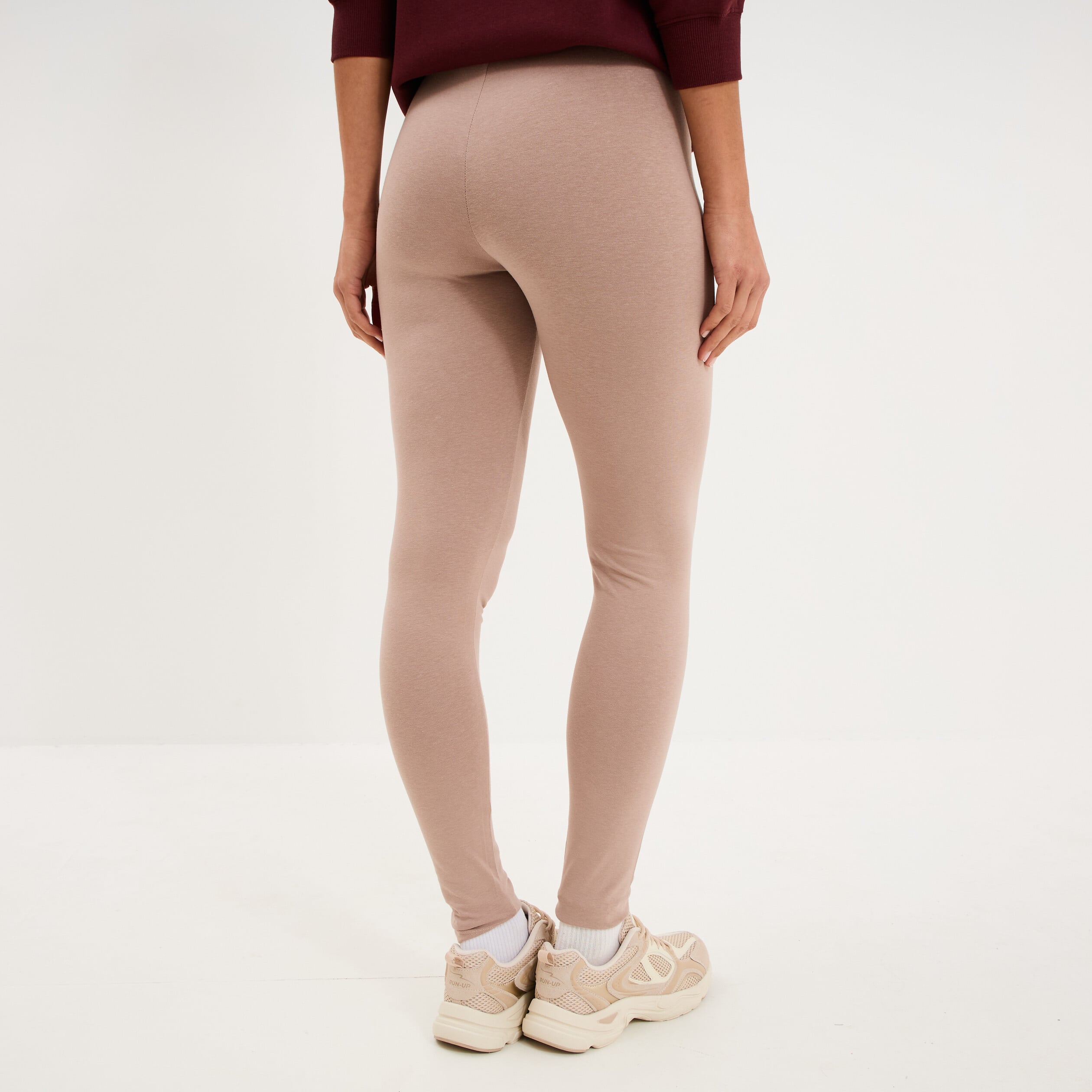 Legging taille haute marron clair femme