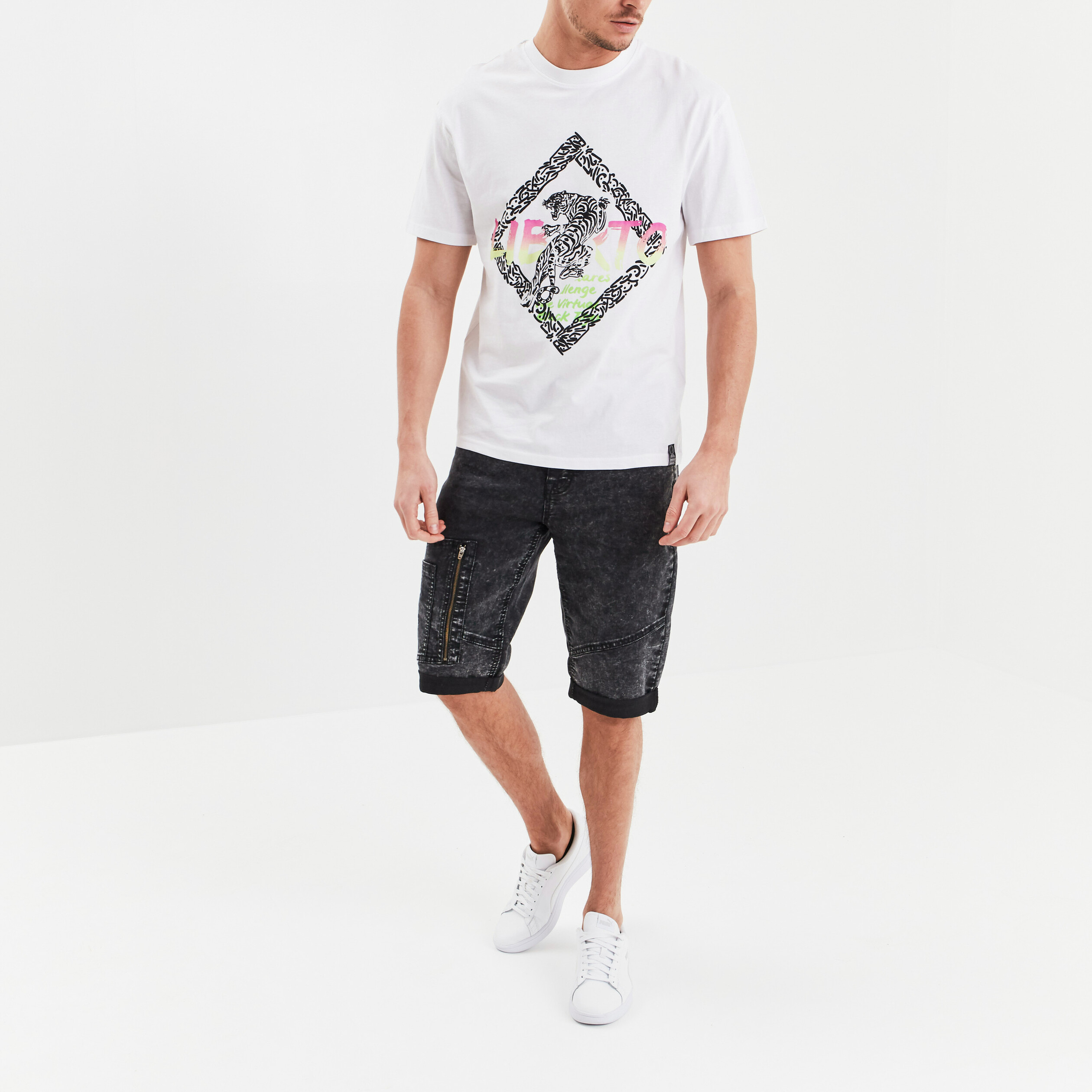 t shirt manches courtes liberto blanc homme T-shirt manches courtes Liberto blanc homme