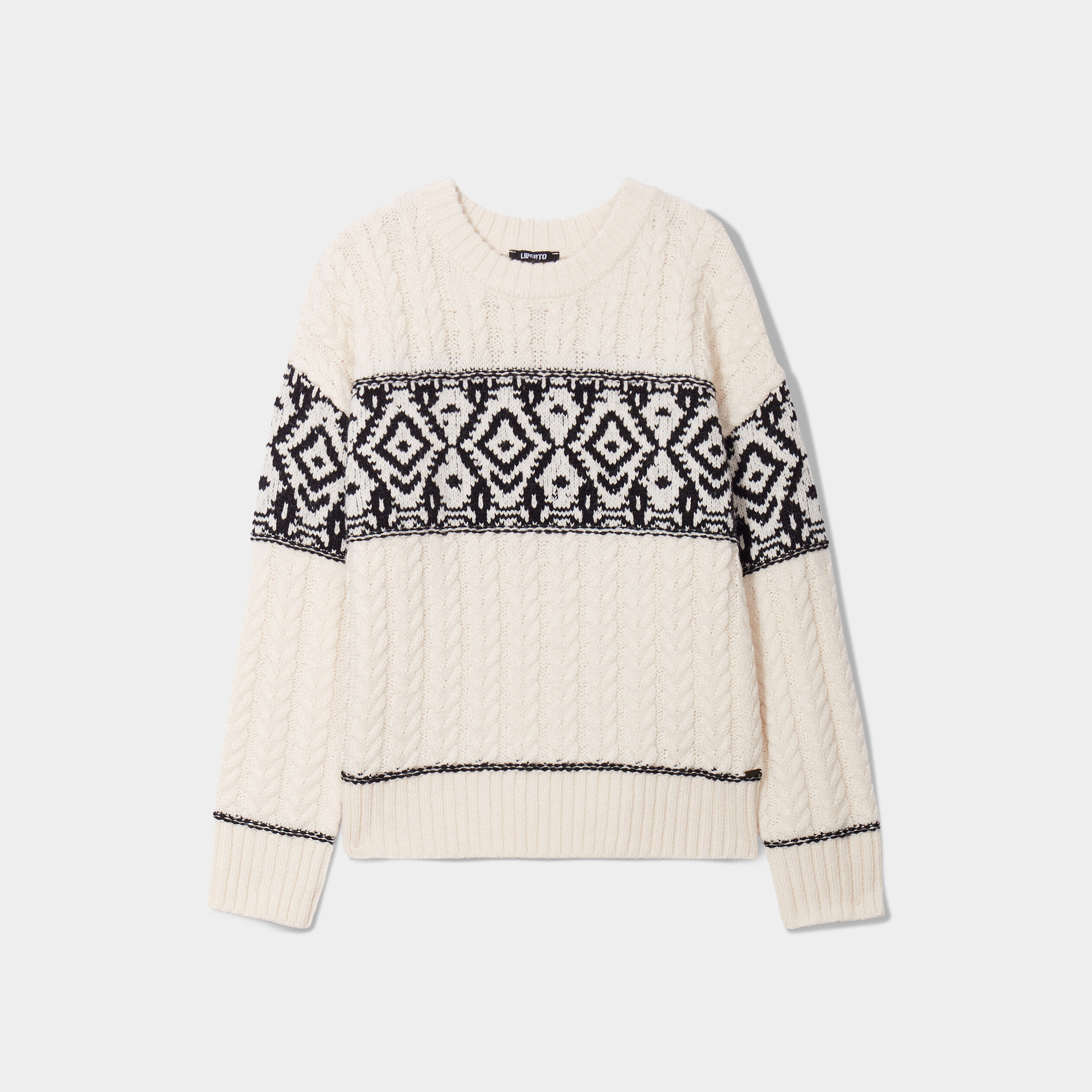 Pull avec torsades Liberto ecru femme