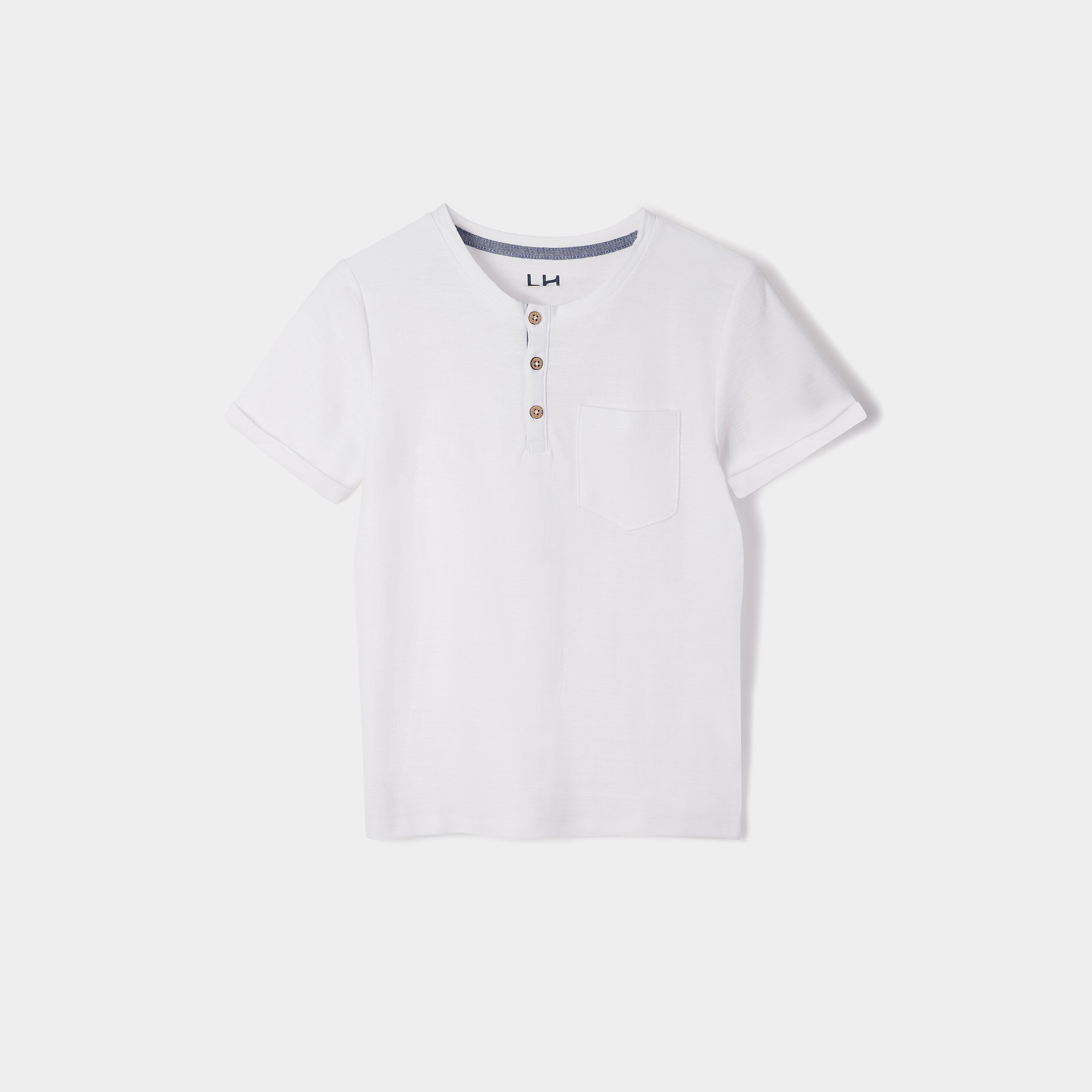 T-shirt manches courtes blanc gar&ccedil;on