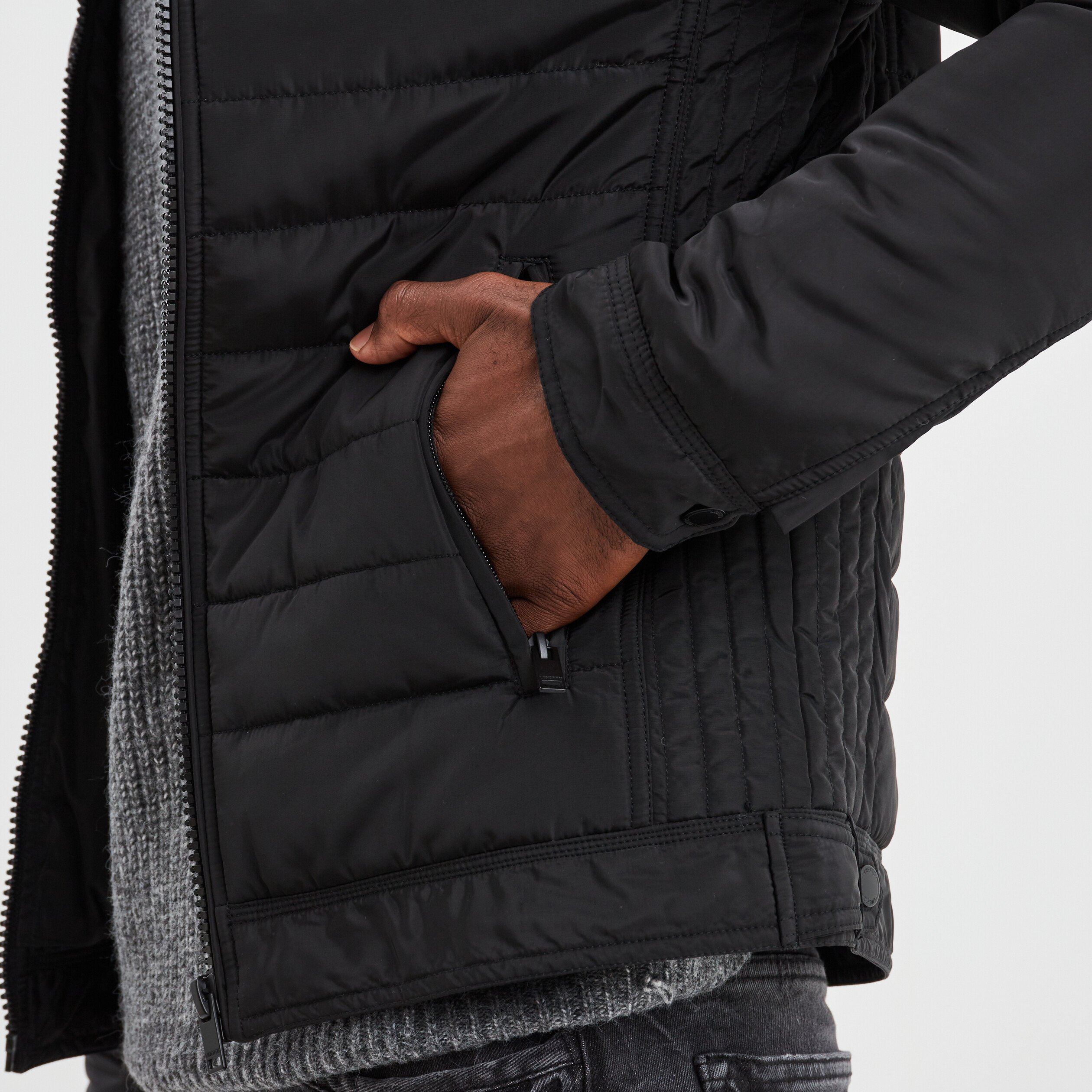 blouson droite zippee noir homme Blouson droite zippée noir homme