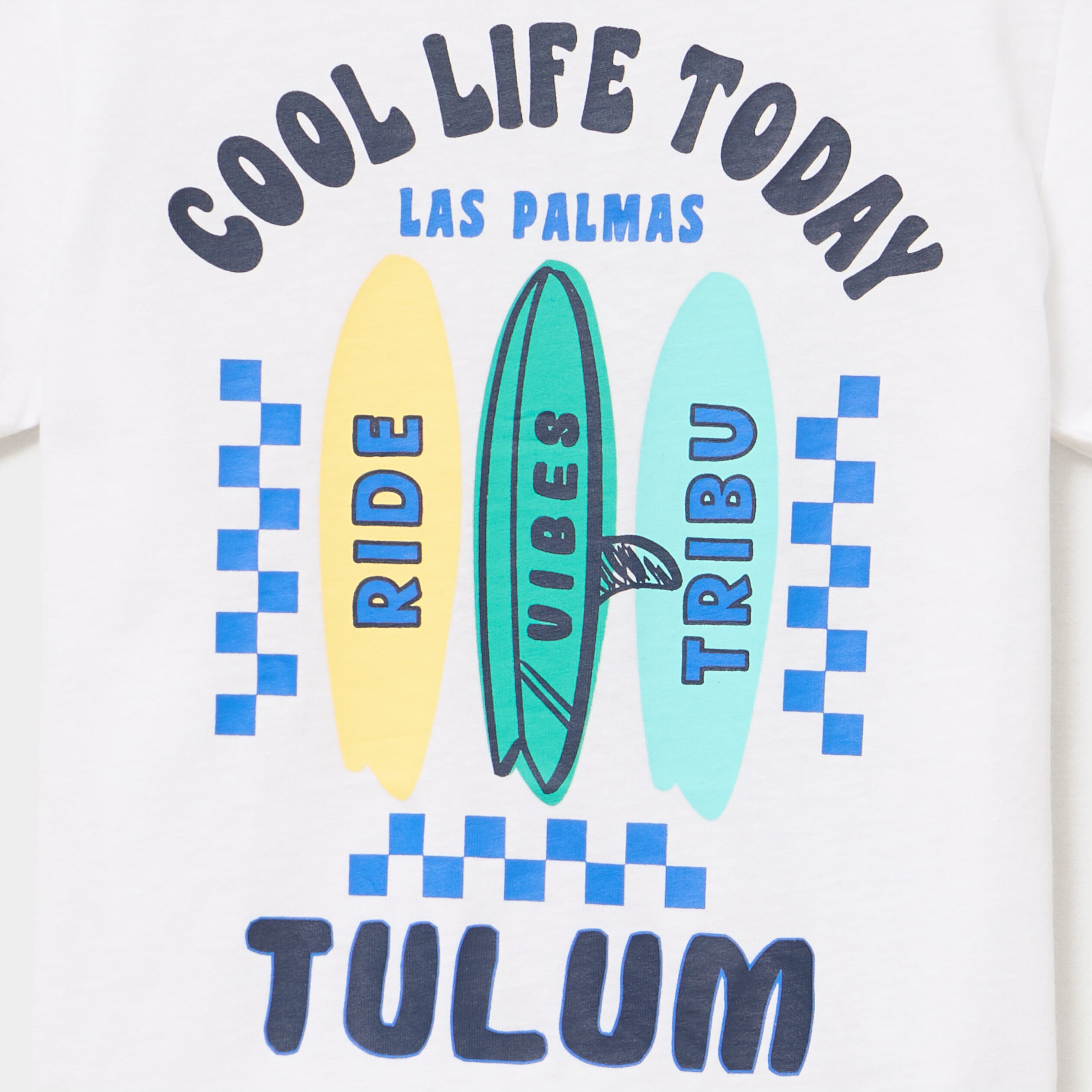 T-shirt droit manches courtes coton blanc gar&ccedil;on