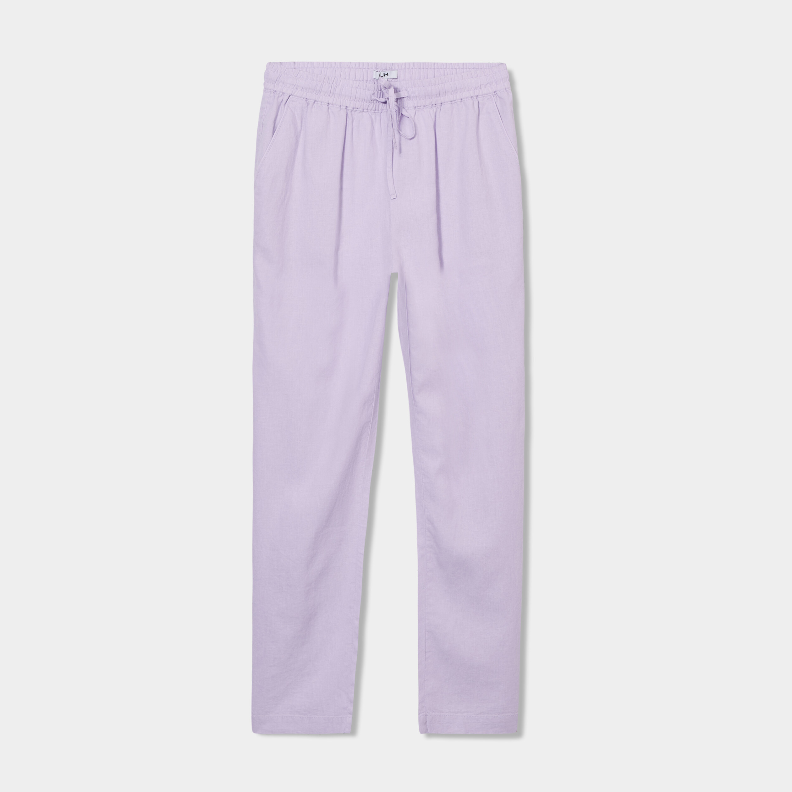 pantalon droit 78eme lin melange violet clair femme Pantalon droit 7/8ème lin mélangé violet clair femme