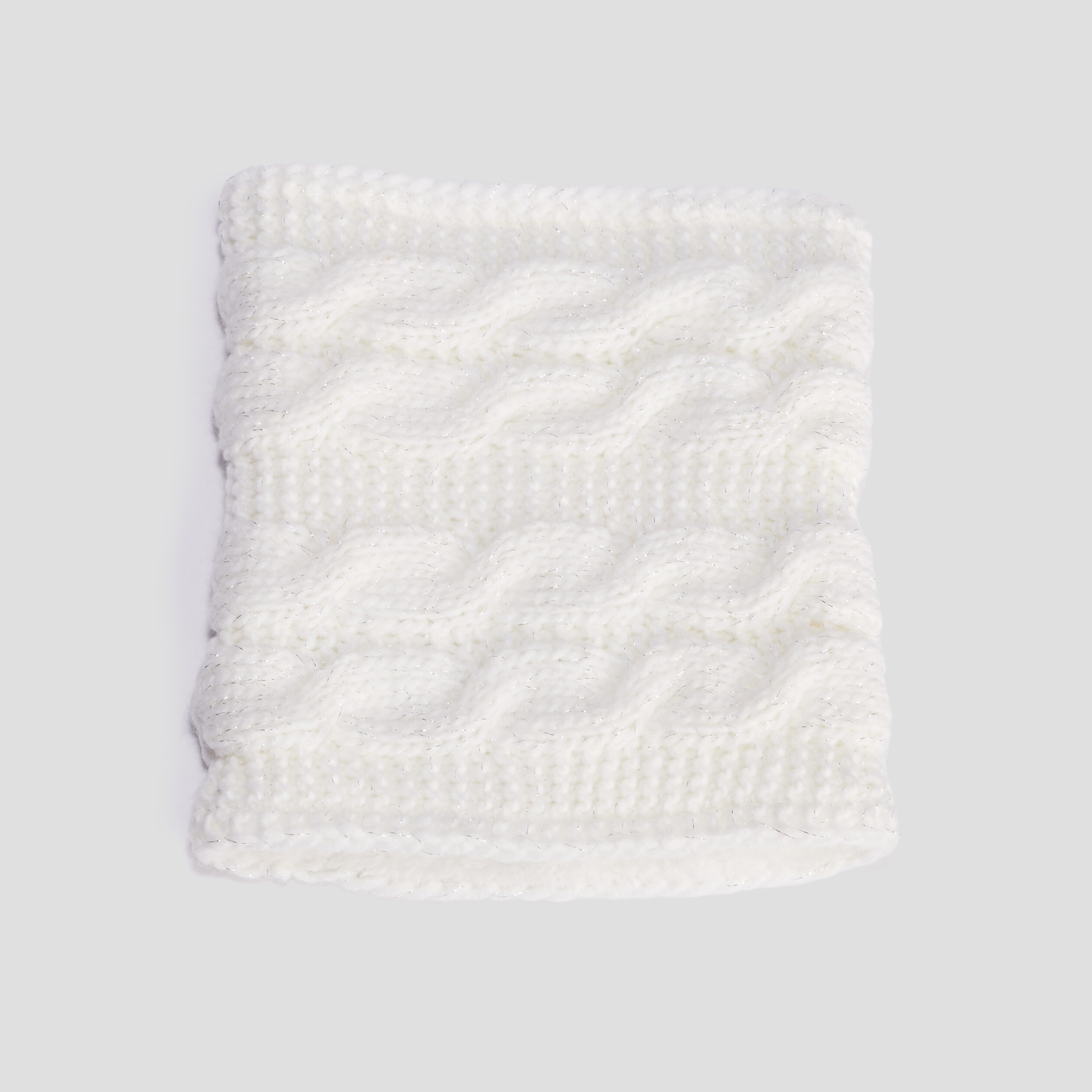 Snood fourré à torsades ivoire fille