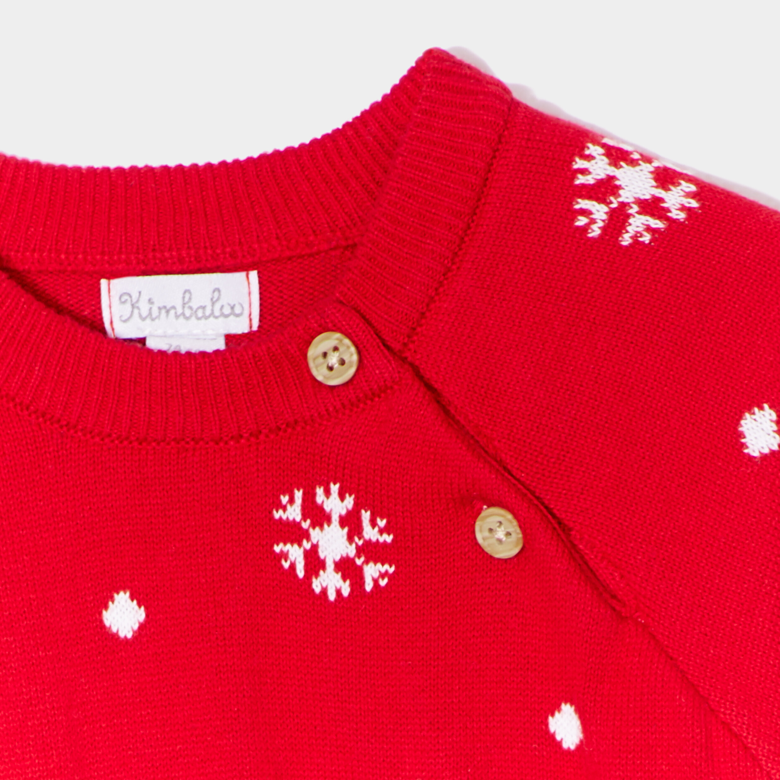 Robe pull de Noël motif pingouin rouge bébé fille