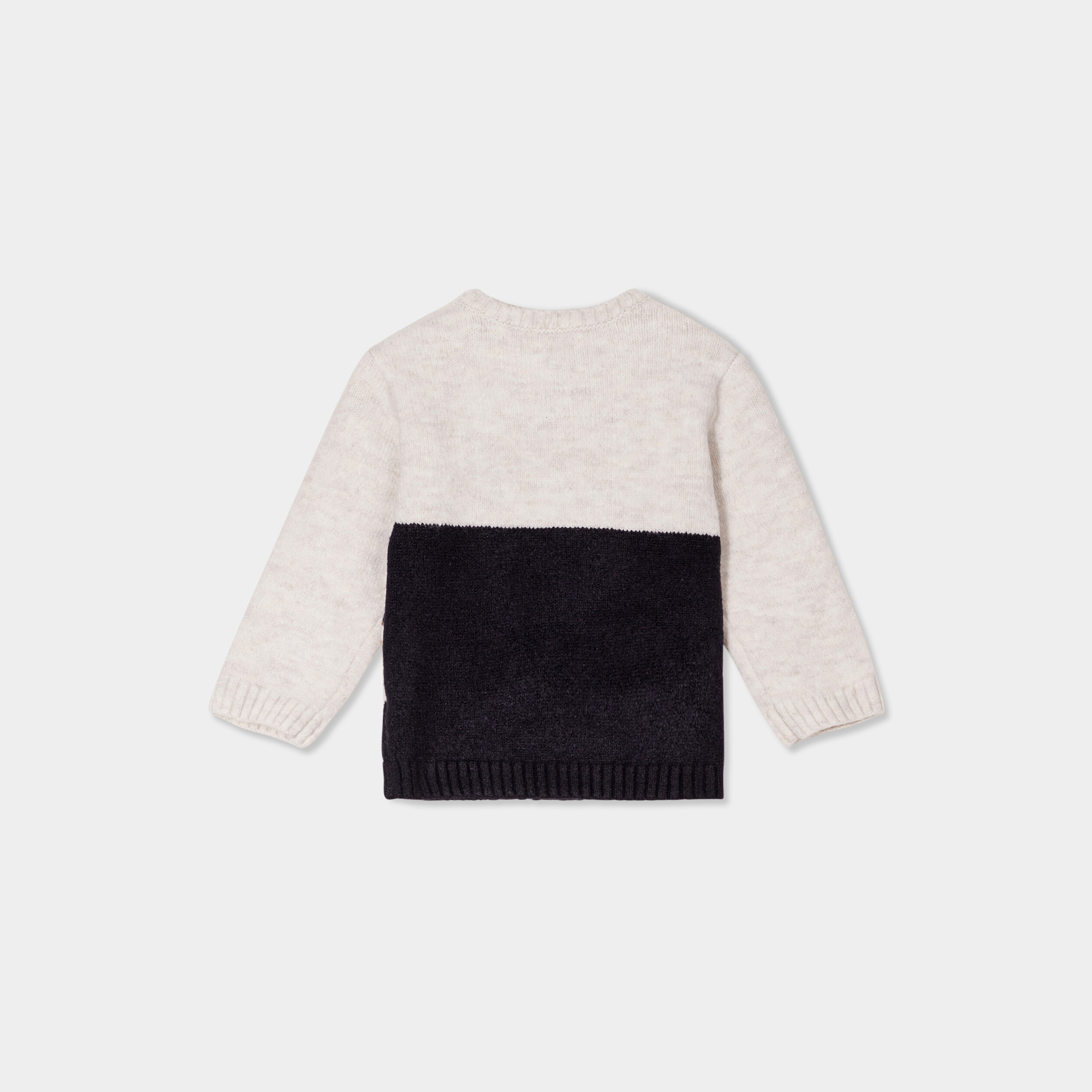 Pull &eacute;paule boutonn&eacute;e manches longues beige b&eacute;b&eacute; gar&ccedil;on