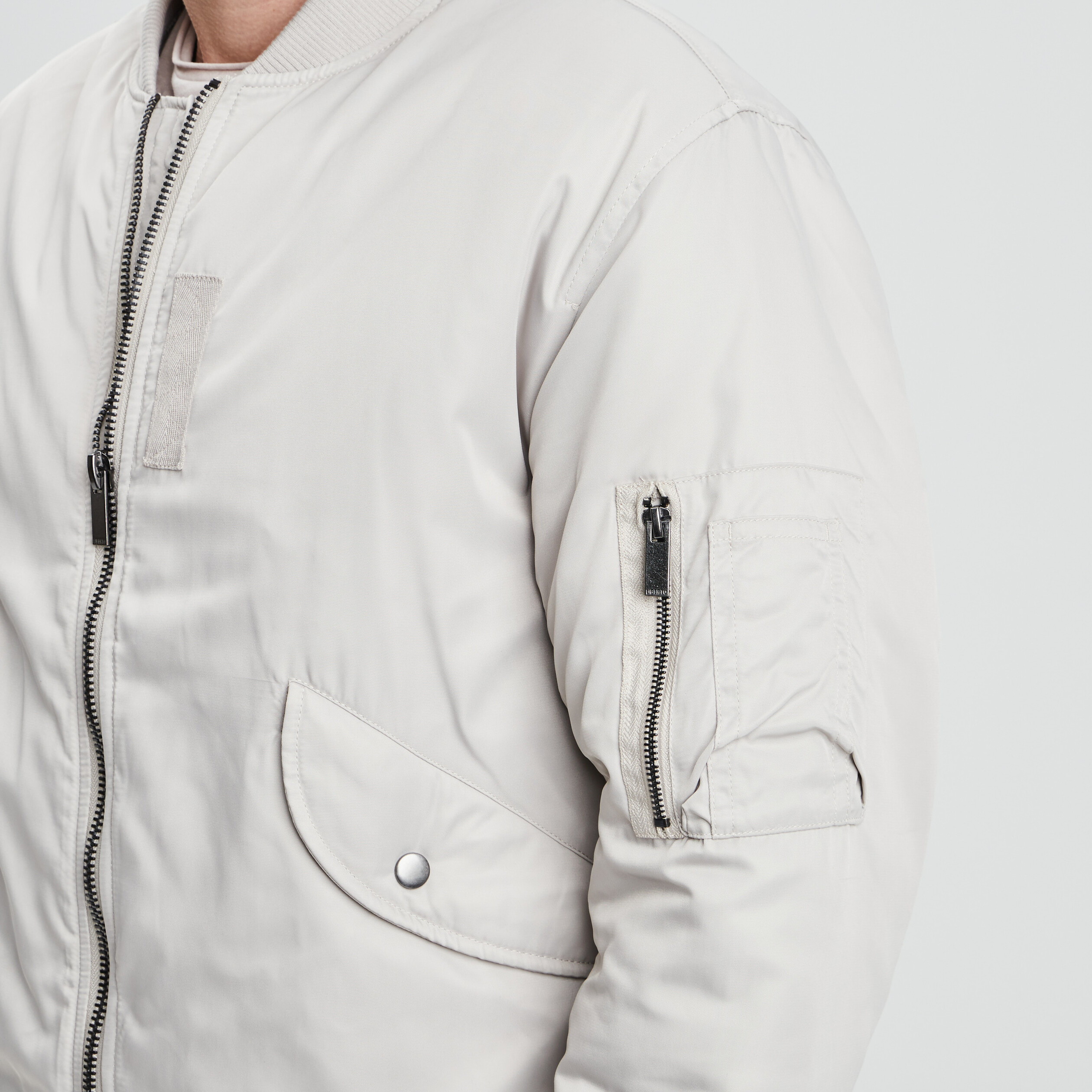 veste bomber zippee creme homme Veste bomber zippée creme homme