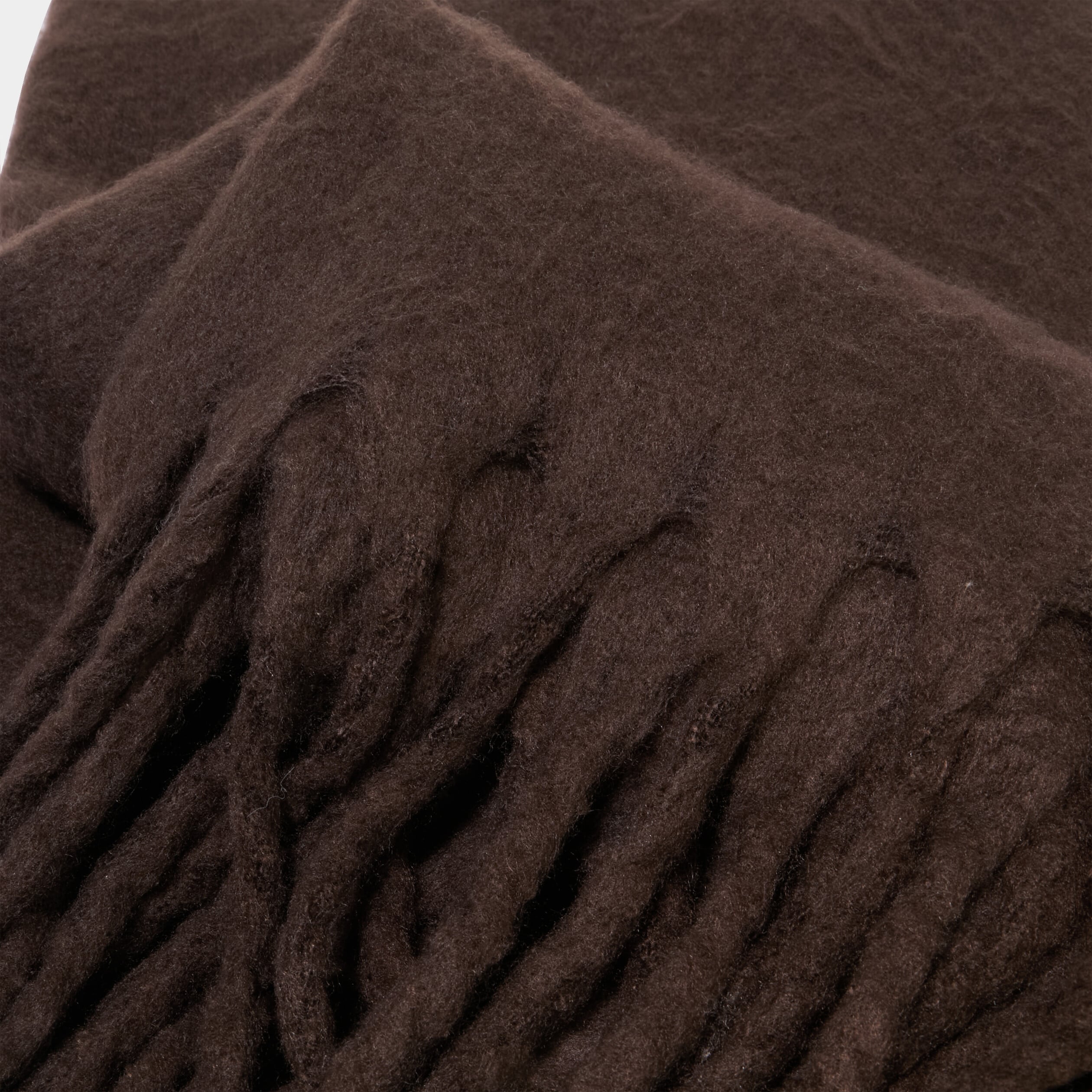 &Eacute;charpe &agrave; franges marron fonc&eacute; femme