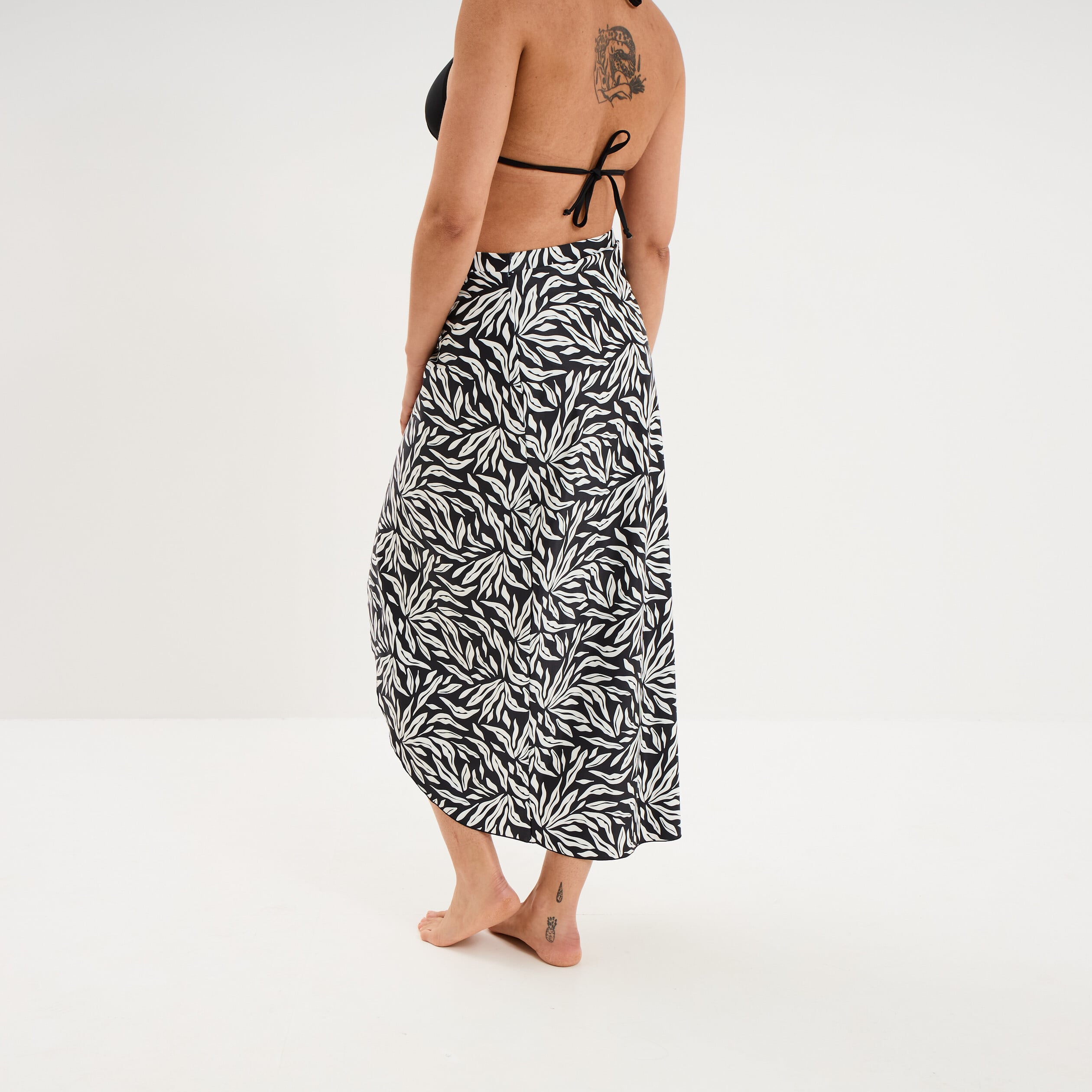 Jupe par&eacute;o de plage noir femme