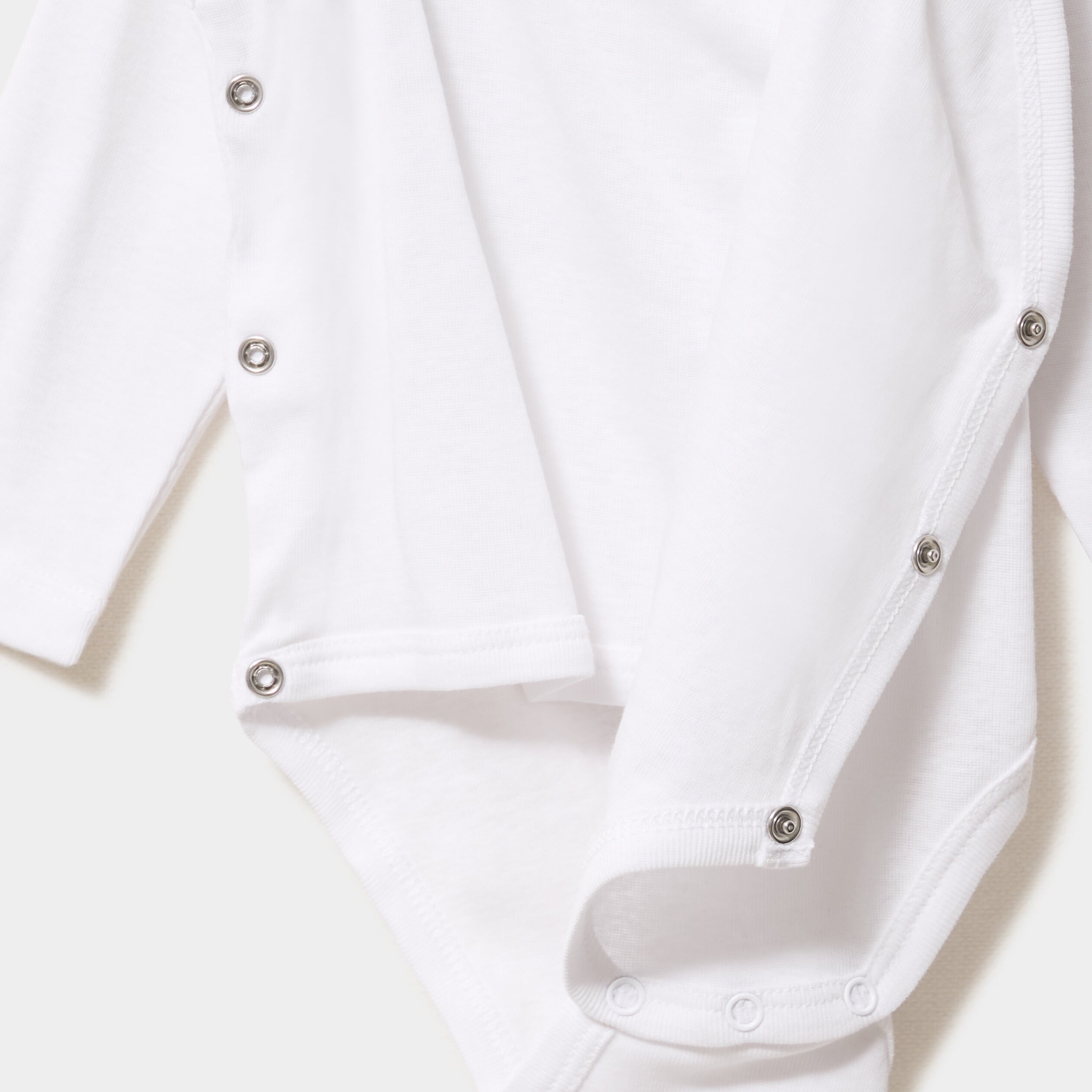 Lot 3 bodies crois&eacute;s manches longues blanc b&eacute;b&eacute;