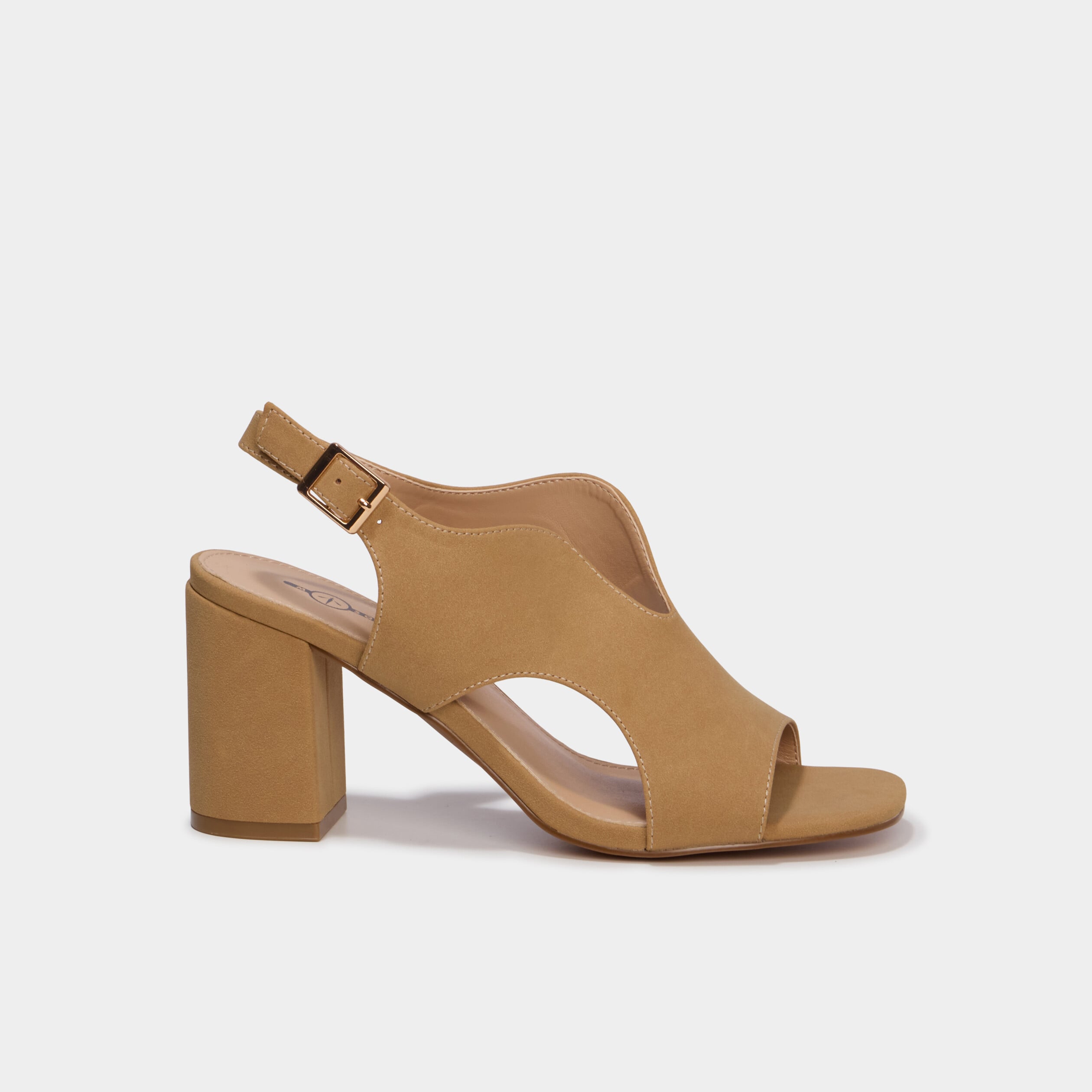 Sandales su&eacute;dine &agrave; talons sable femme