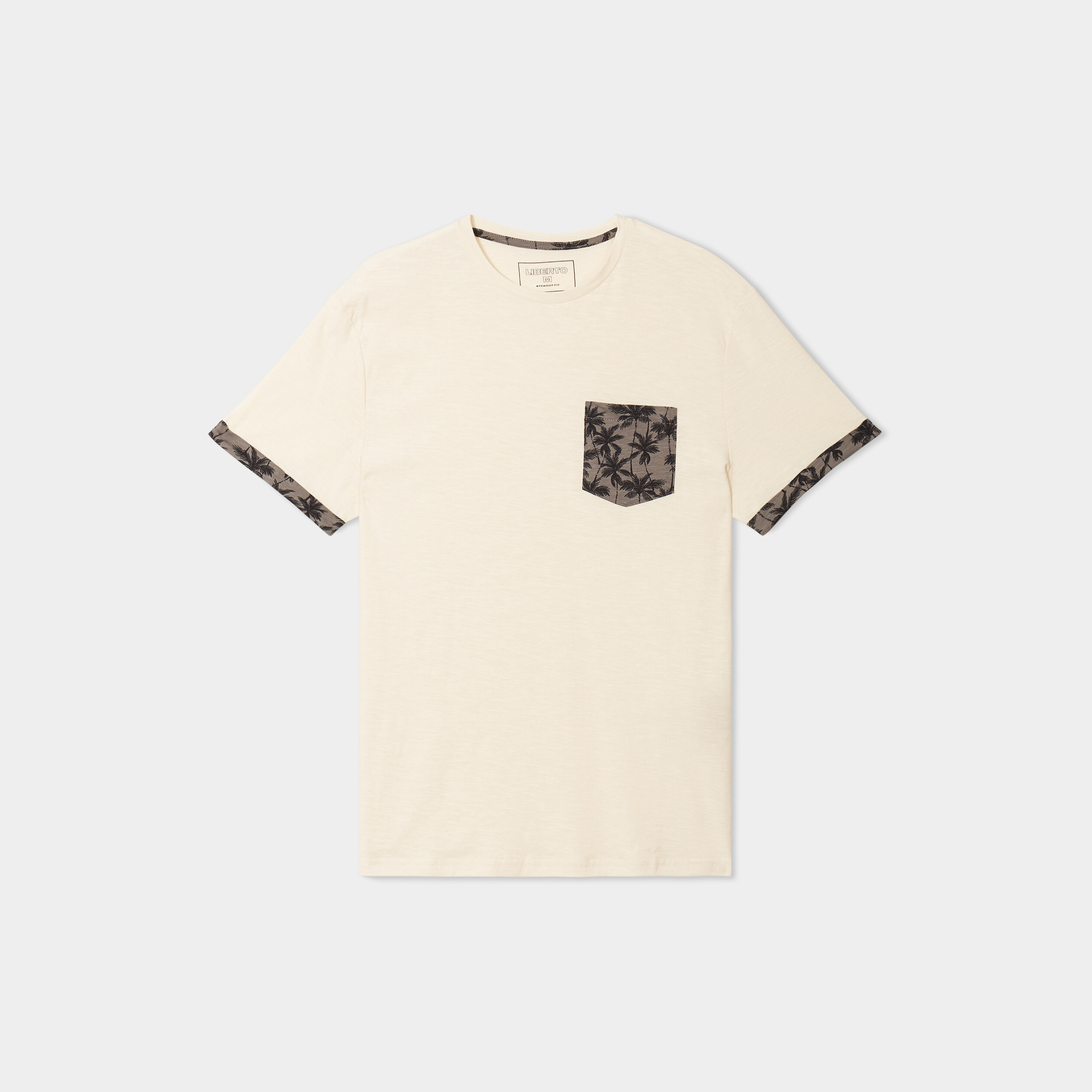 t shirt manches courtes 1 poche liberto ecru homme T-shirt manches courtes 1 poche Liberto ecru homme
