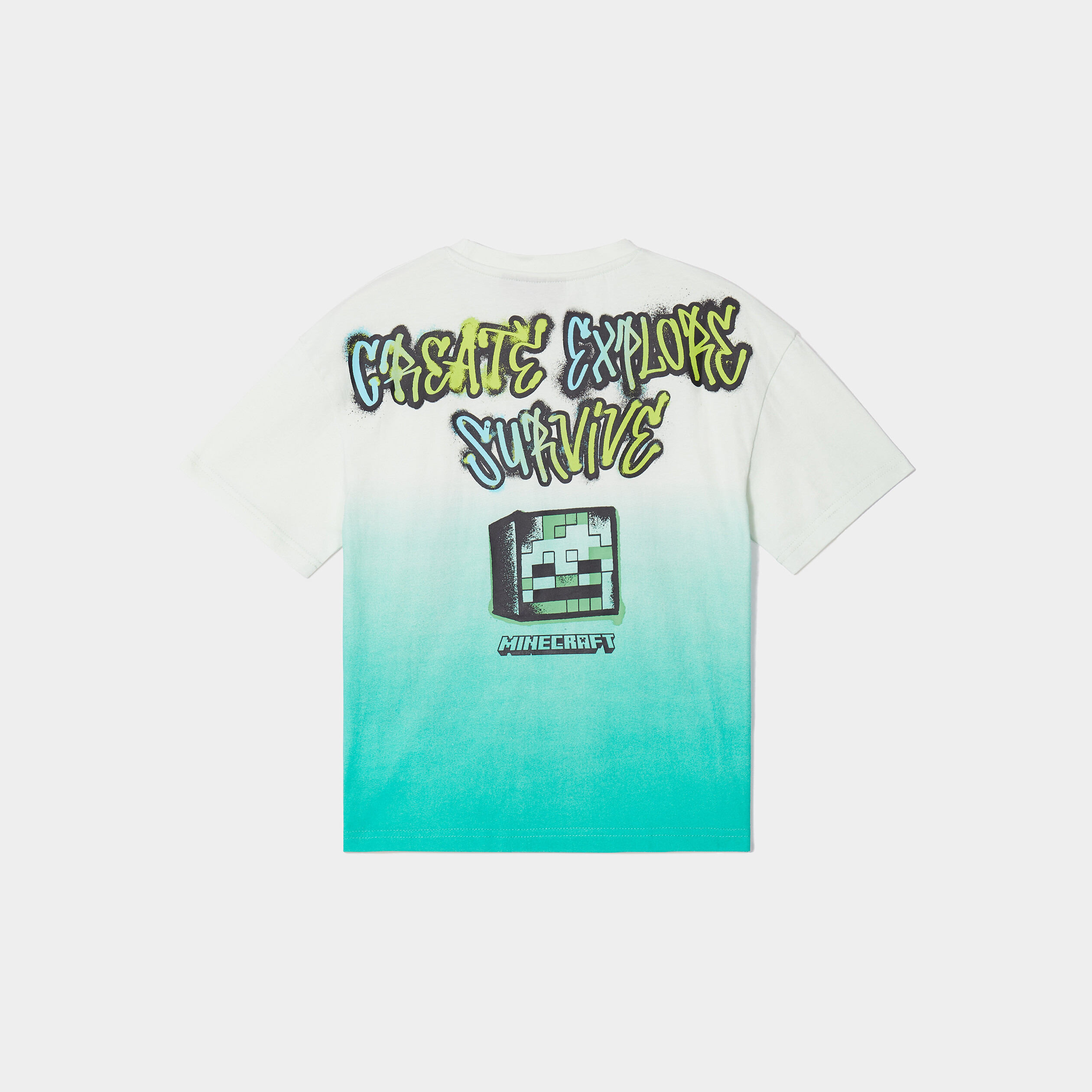 t shirt coton minecraft creeper vert garcon T-shirt coton Minecraft Creeper vert garçon
