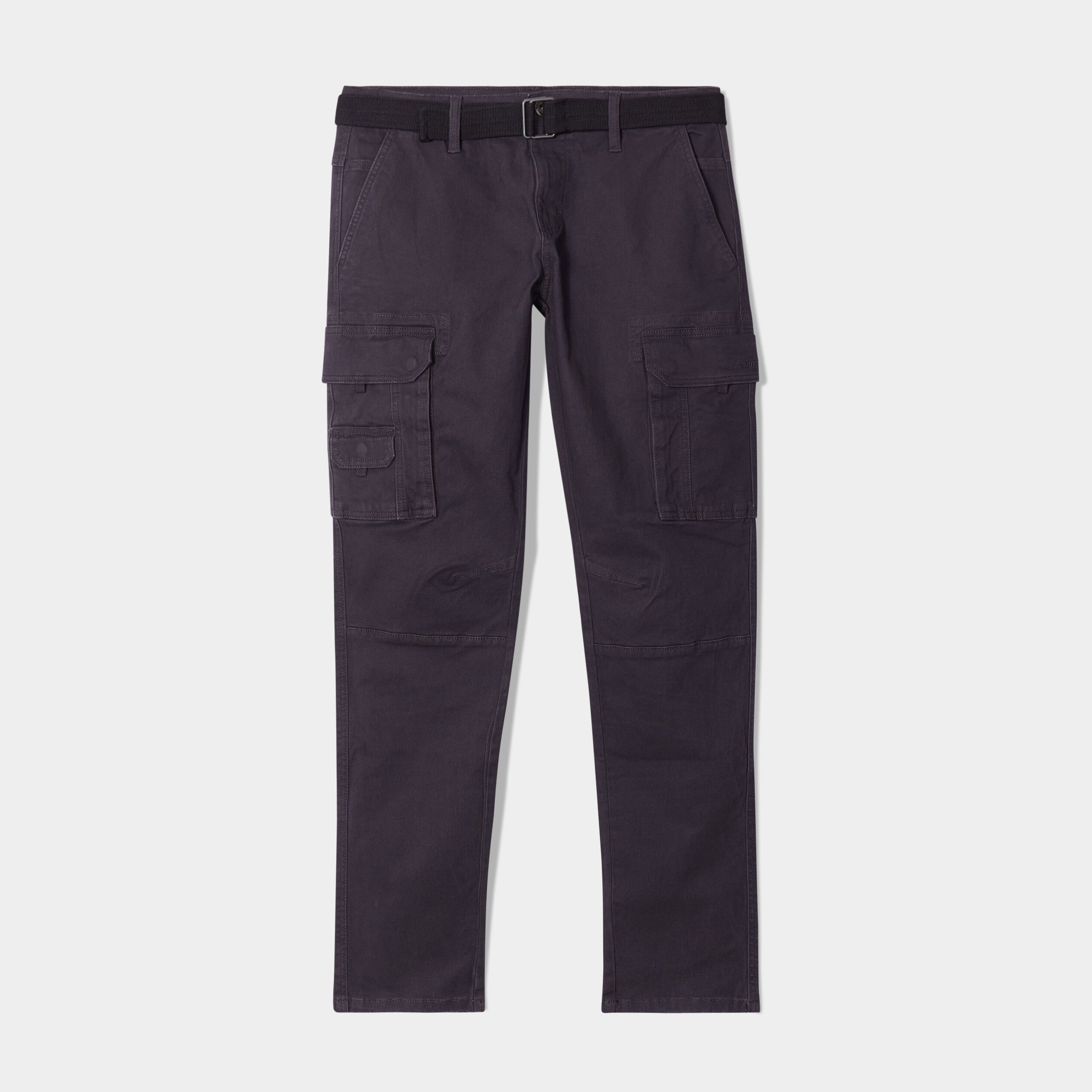 Pantalon cargo ceintur&eacute; Trappeur gris fonc&eacute; homme
