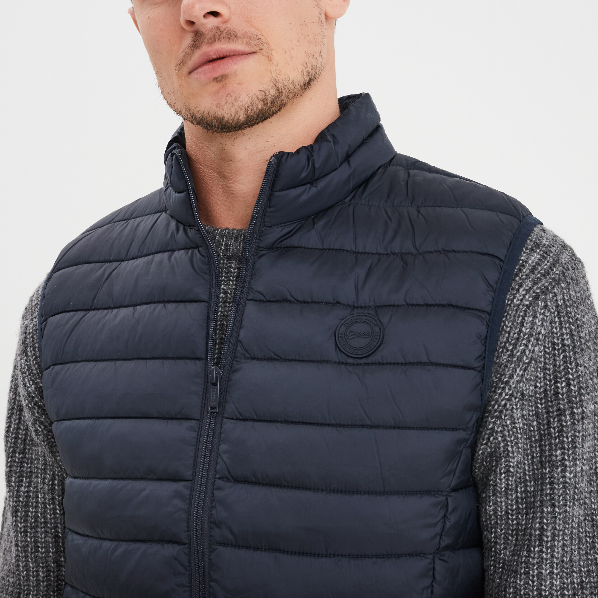 Doudoune sans manches l&eacute;g&egrave;re d&eacute;perlante bleu marine homme