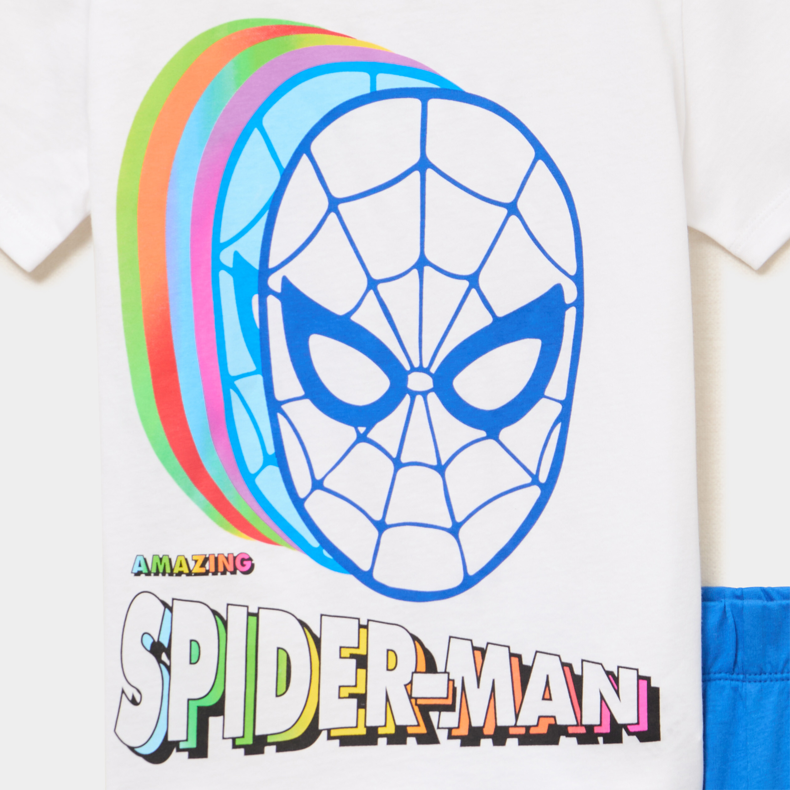 Ensemble pyjama short coton Spider-Man blanc gar&ccedil;on