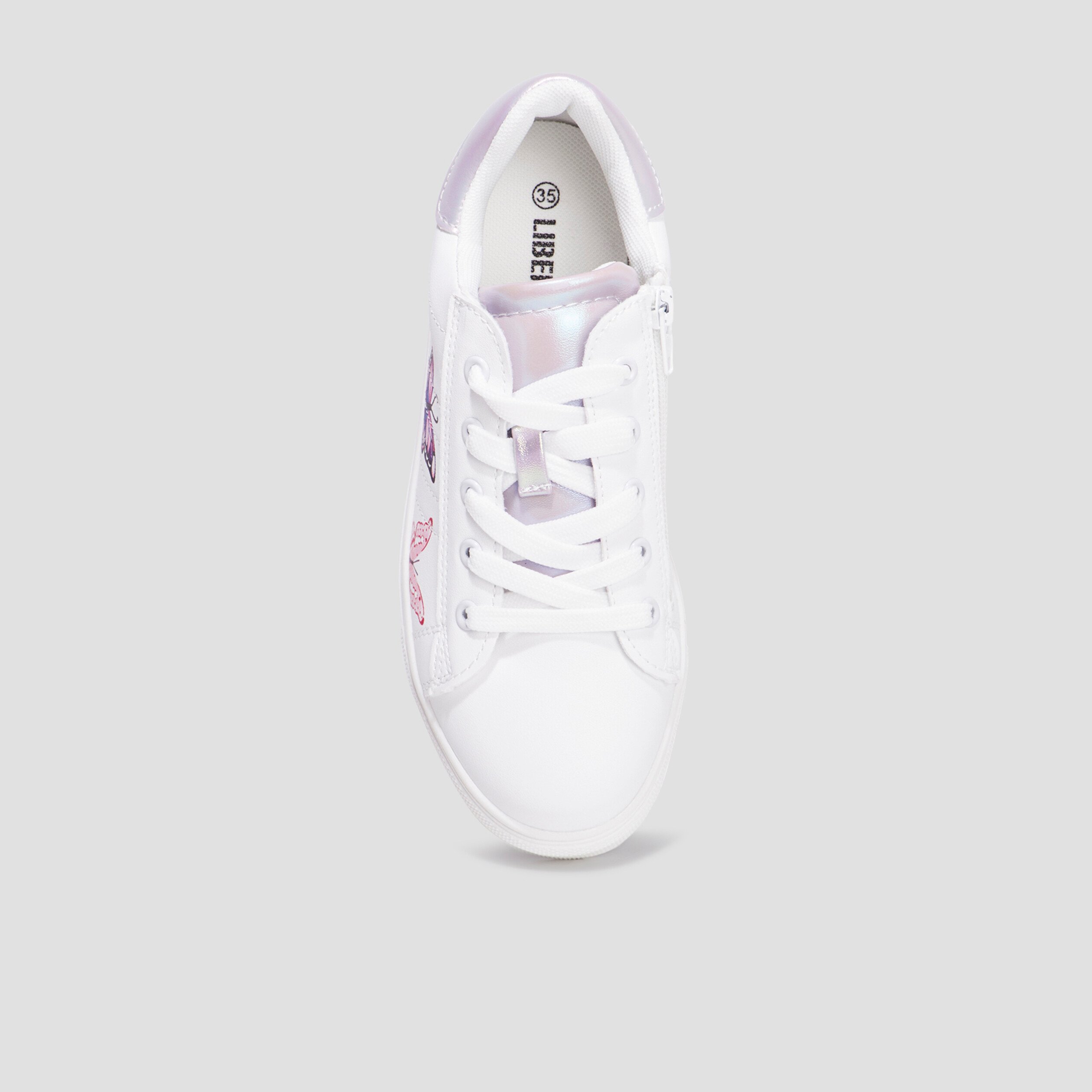 tennis basses zippees liberto blanc fille Tennis basses zippées Liberto blanc fille