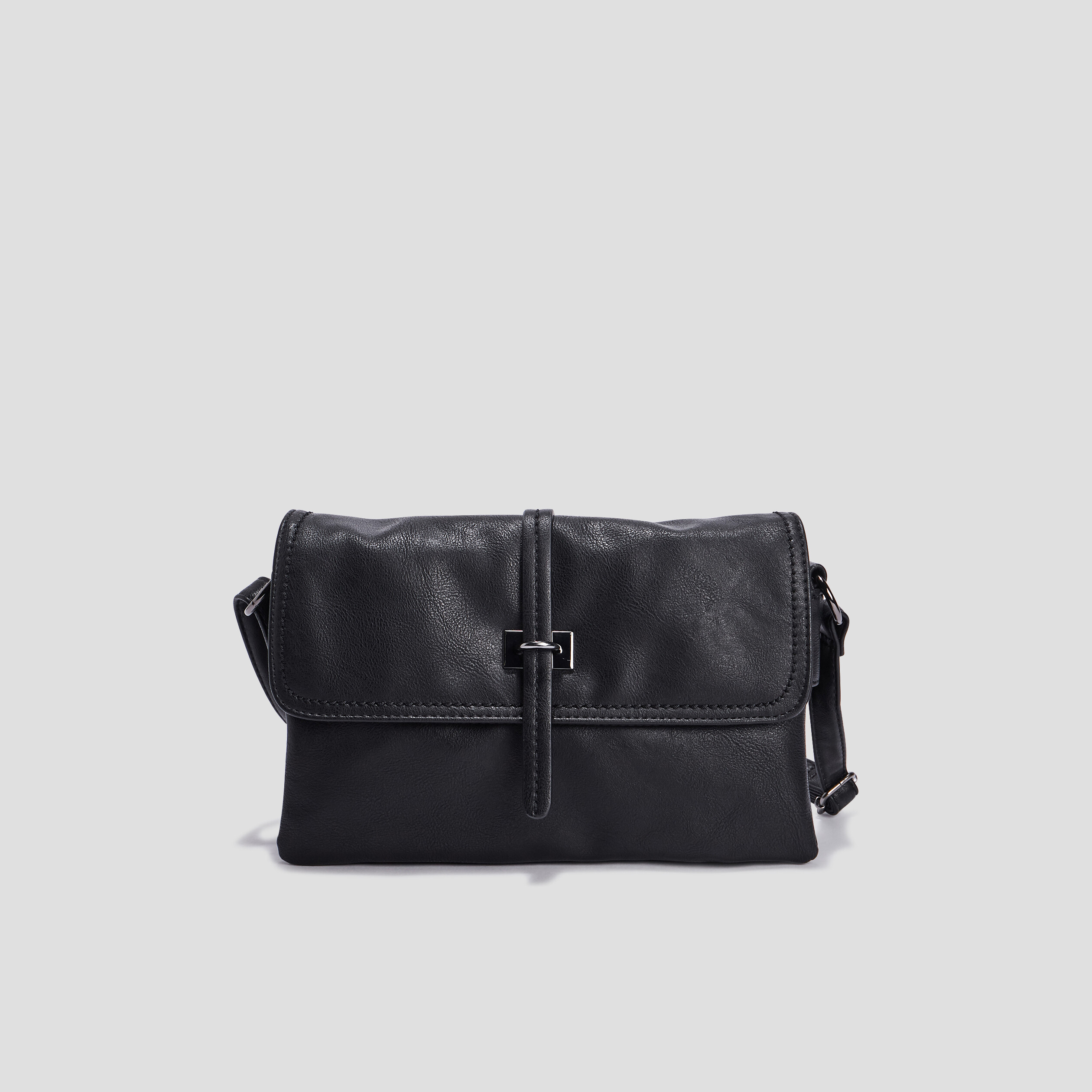Sac Bandoulière Noir Femme En Simili Cuir Matelassé - Fermeture Magnétique, Cadeau Sangle Incluse, Neuf Sans étiquettes