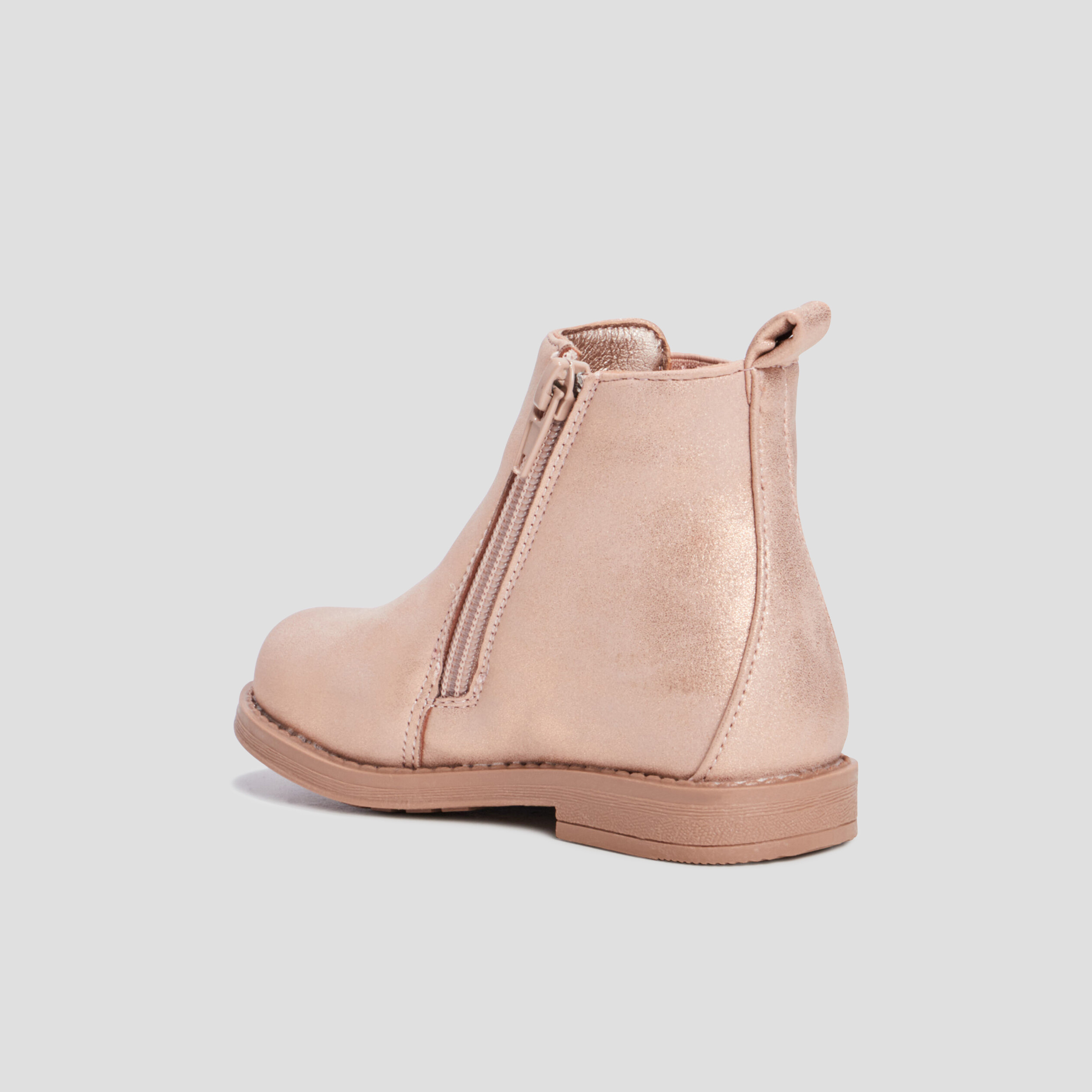 Bottines chelsea zippées rose bébé fille