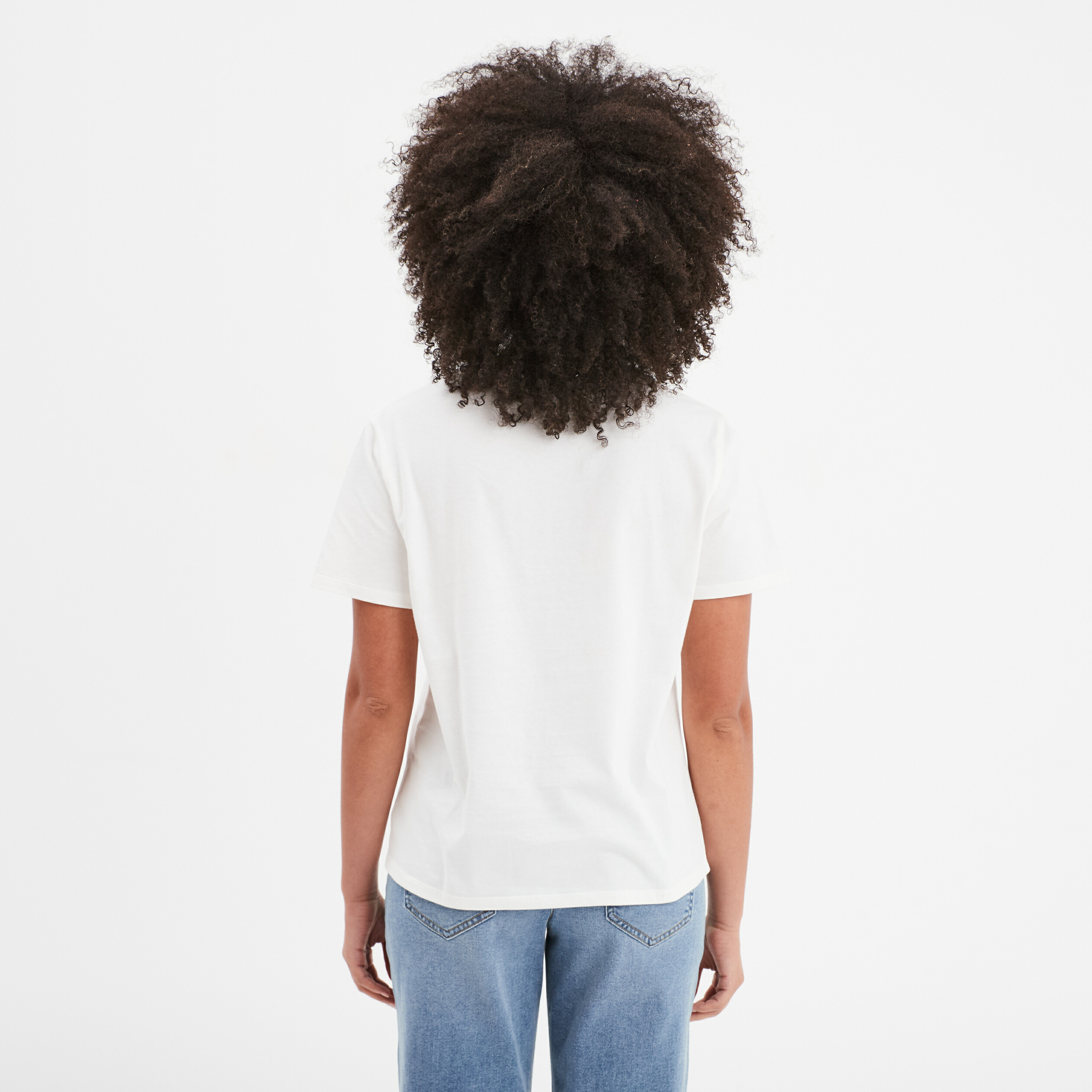 t shirt avec broderie coton creeks blanc femme T-shirt avec broderie coton Creeks blanc femme