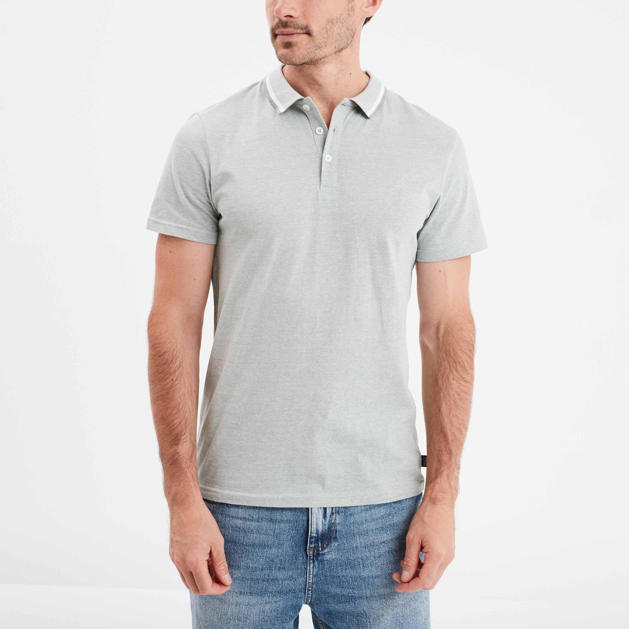 polo manches courtes coton creeks vert clair homme Polo manches courtes coton Creeks vert clair homme