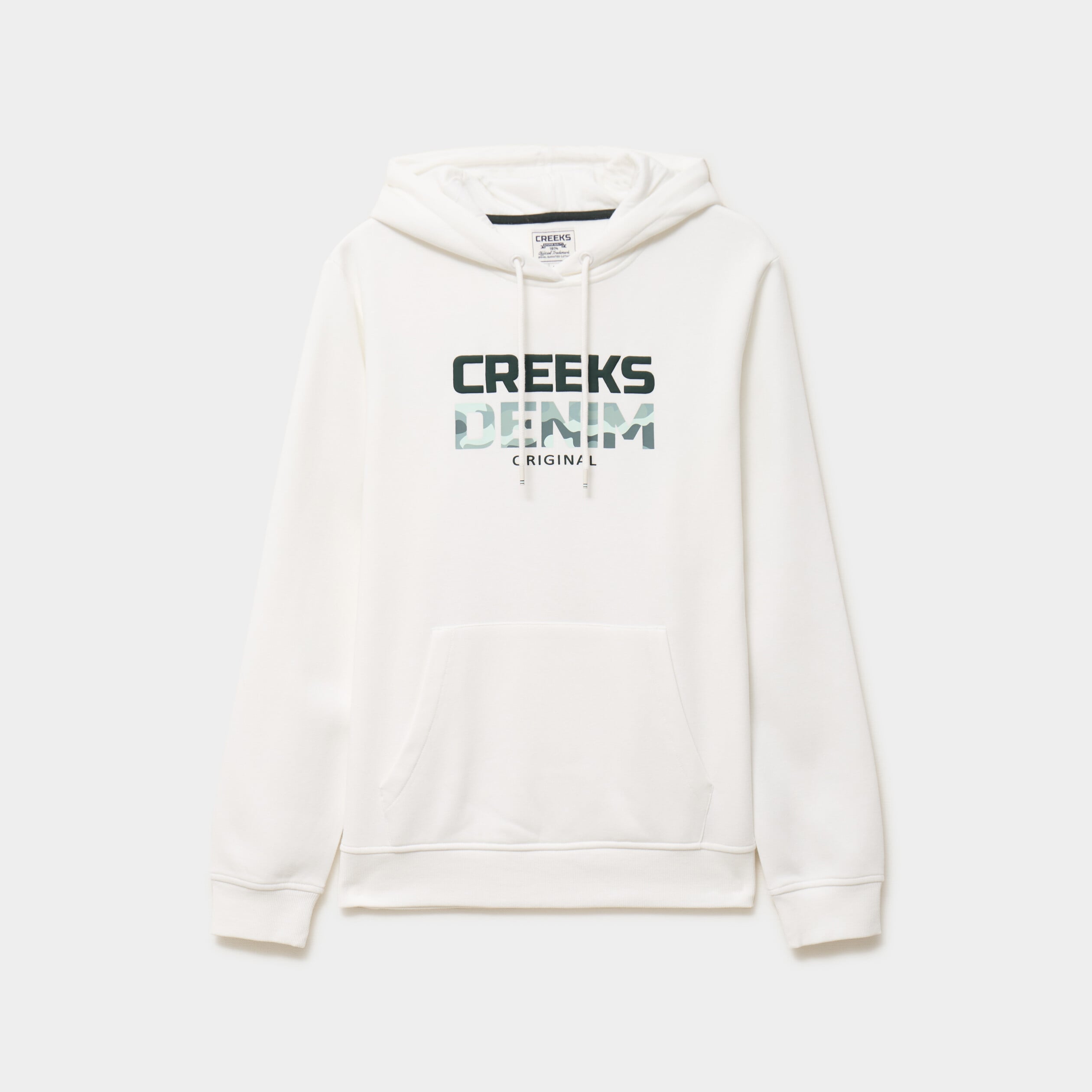 Sweat hoodie molleton Creeks blanc homme