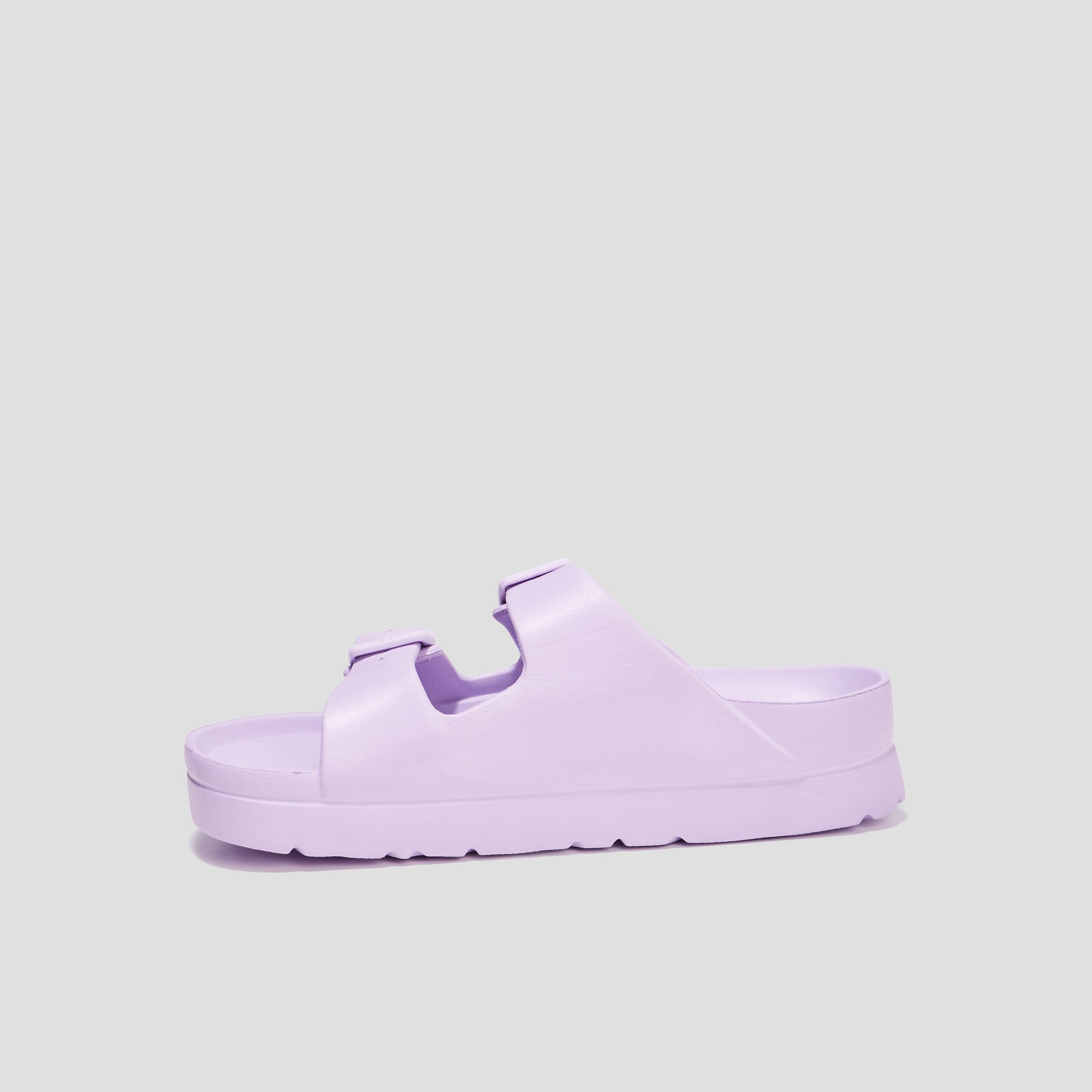 mules compensees avec boucles rose femme Mules compensées avec boucles rose femme