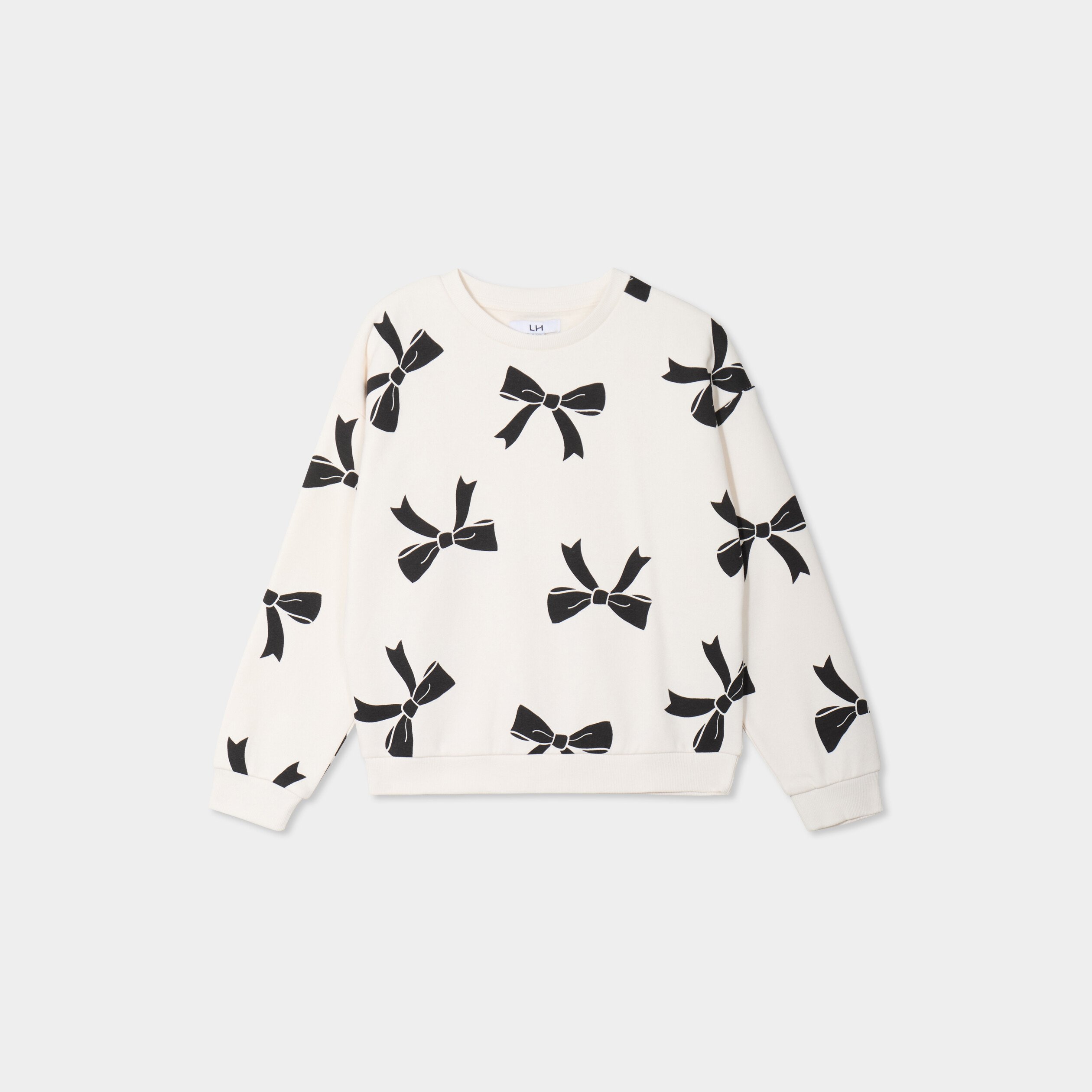 sweat col rond manches longues beige fille Sweat col rond manches longues beige fille
