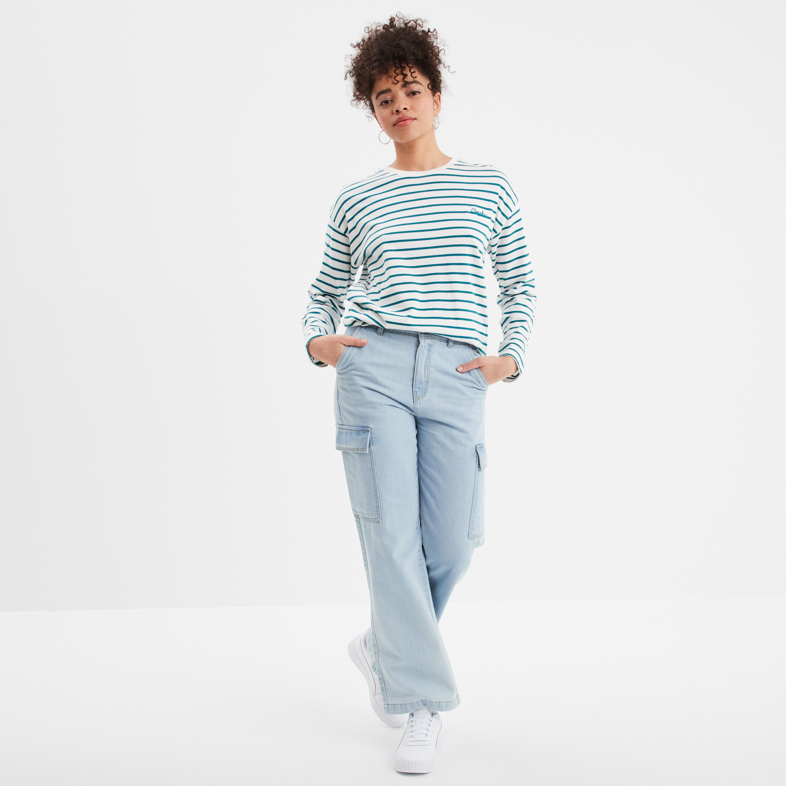 t shirt manches longues creeks blanc femme T-shirt manches longues Creeks blanc femme